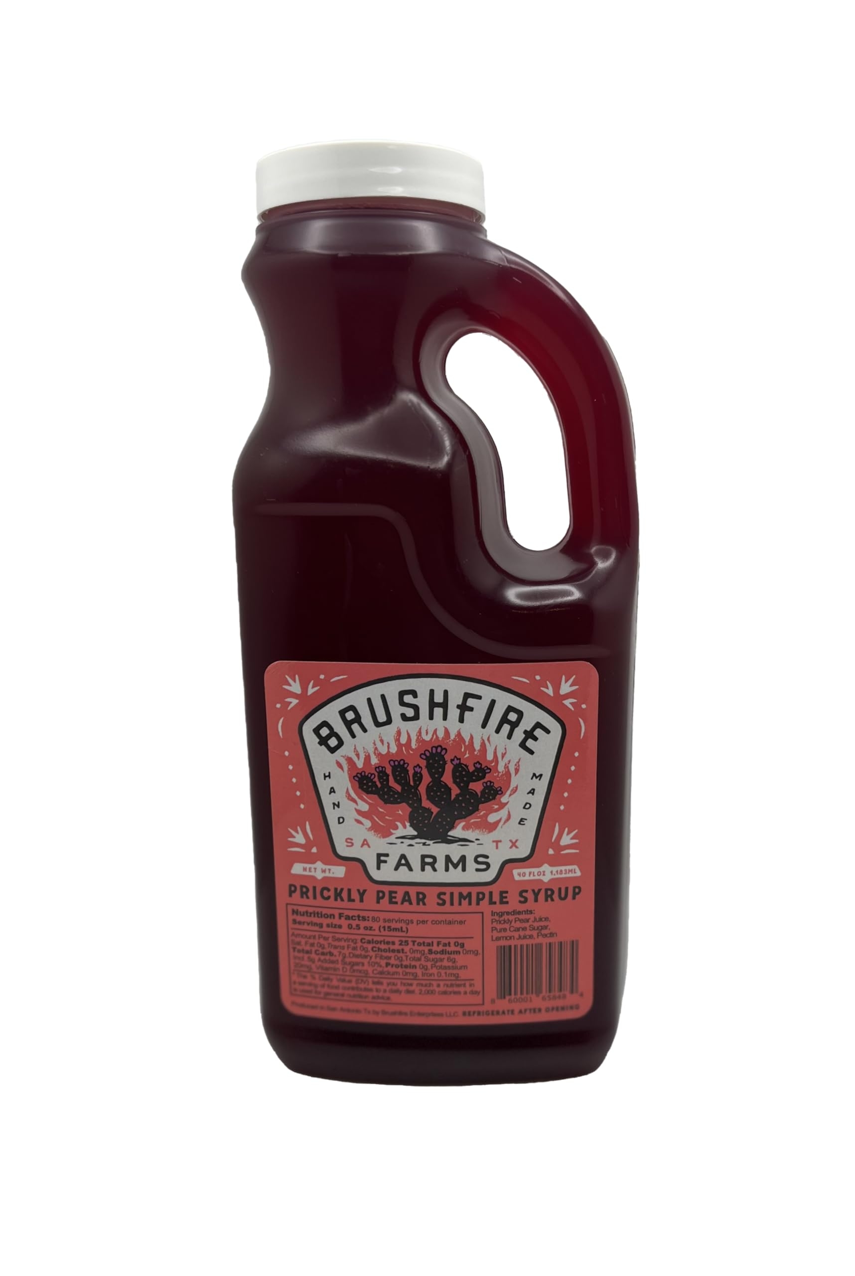 Brushfire Farms Prickly Pear Simple Syrup, 40 Fl Oz (Pack of 1)