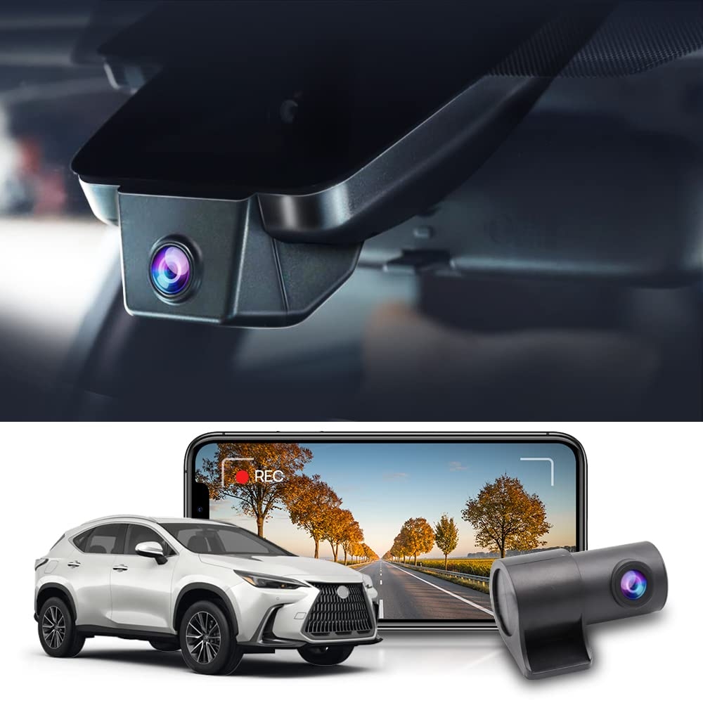 Fitcamx Front 4K+Rear 1080P Dash Cam for 2023 2024 2025 Lexus RX350 RX350h RX500h Premium Luxury F Sport (Gen5/AL30), Integrated OEM Look, Dual HD Video, WiFi&APP, Loop Recording, G-Sensor, 128GB Card