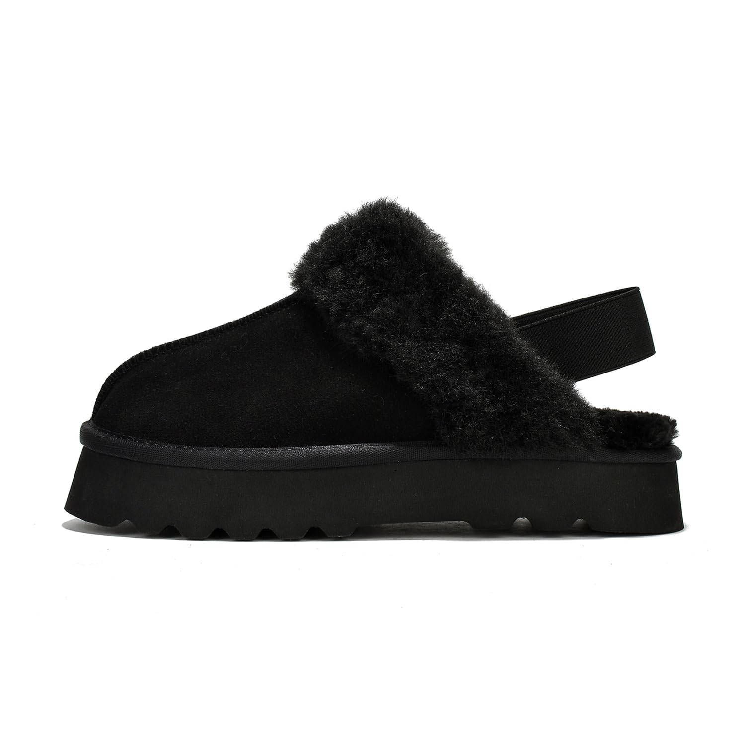 Project Cloud Genuine Suede Slippers for Women Indoor & Outdoor Disquette Womens Sandals Memory Foam Clogs for Women Shoes - Fur Water-Resistant House Shoes for Women Footwear (Slingy)
