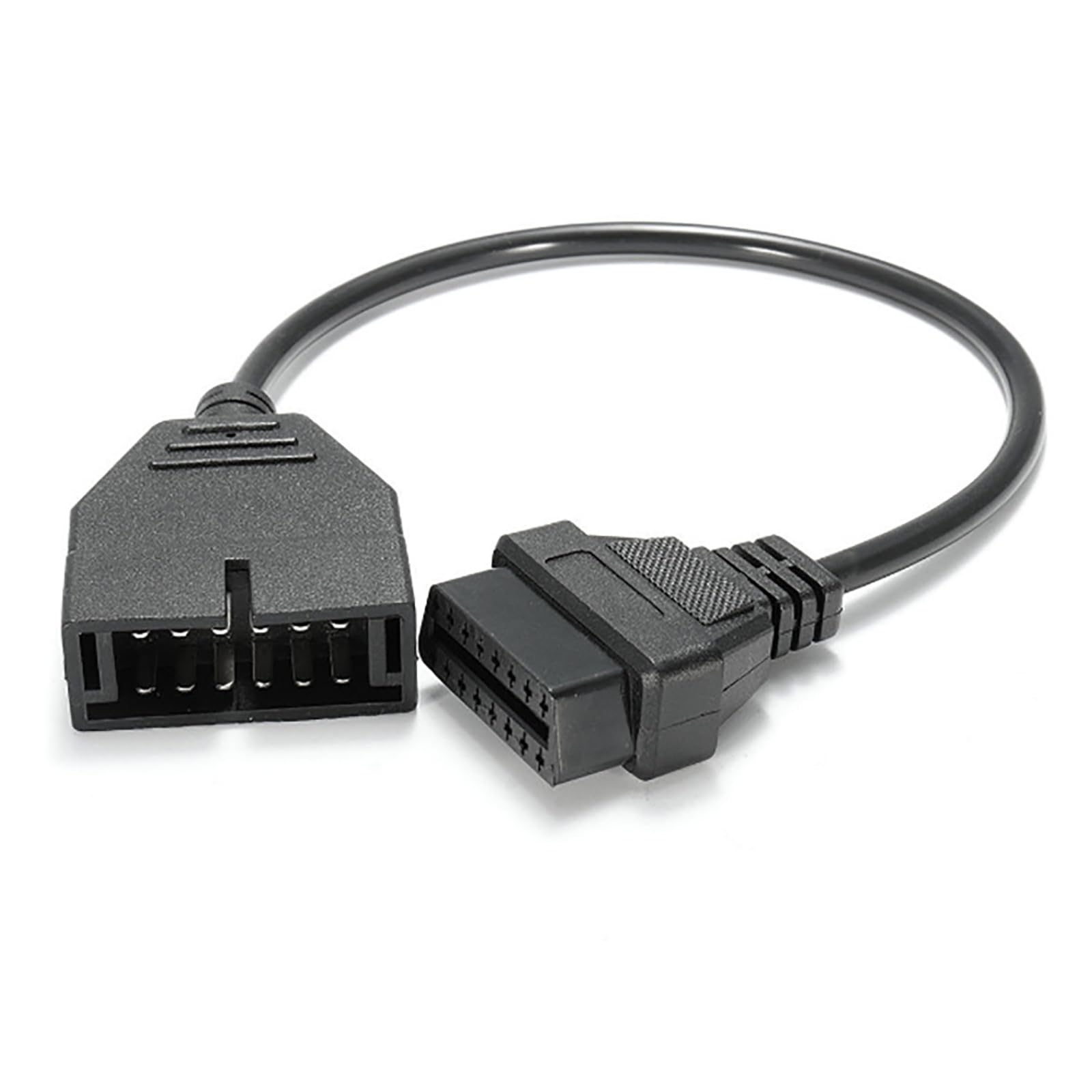 Flygun 1 PC OBD1 Scanner Connector, OBD1 to OBD2 GM Adapter, Scanning Diagnostic Extension Tool Cable Connector, Compatible with GM 12 Pin to OBD1 to OBD2 16 Pin Connector (Black)