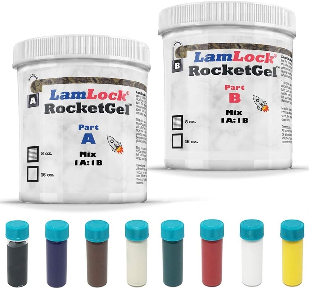 LamLock RocketGel - 25 Minute Stone Epoxy for Granite, Quartz, Marble, Tile - Easily Fix Chips, Fill Cracks, Repair Defects and Restore Countertops and Tile
