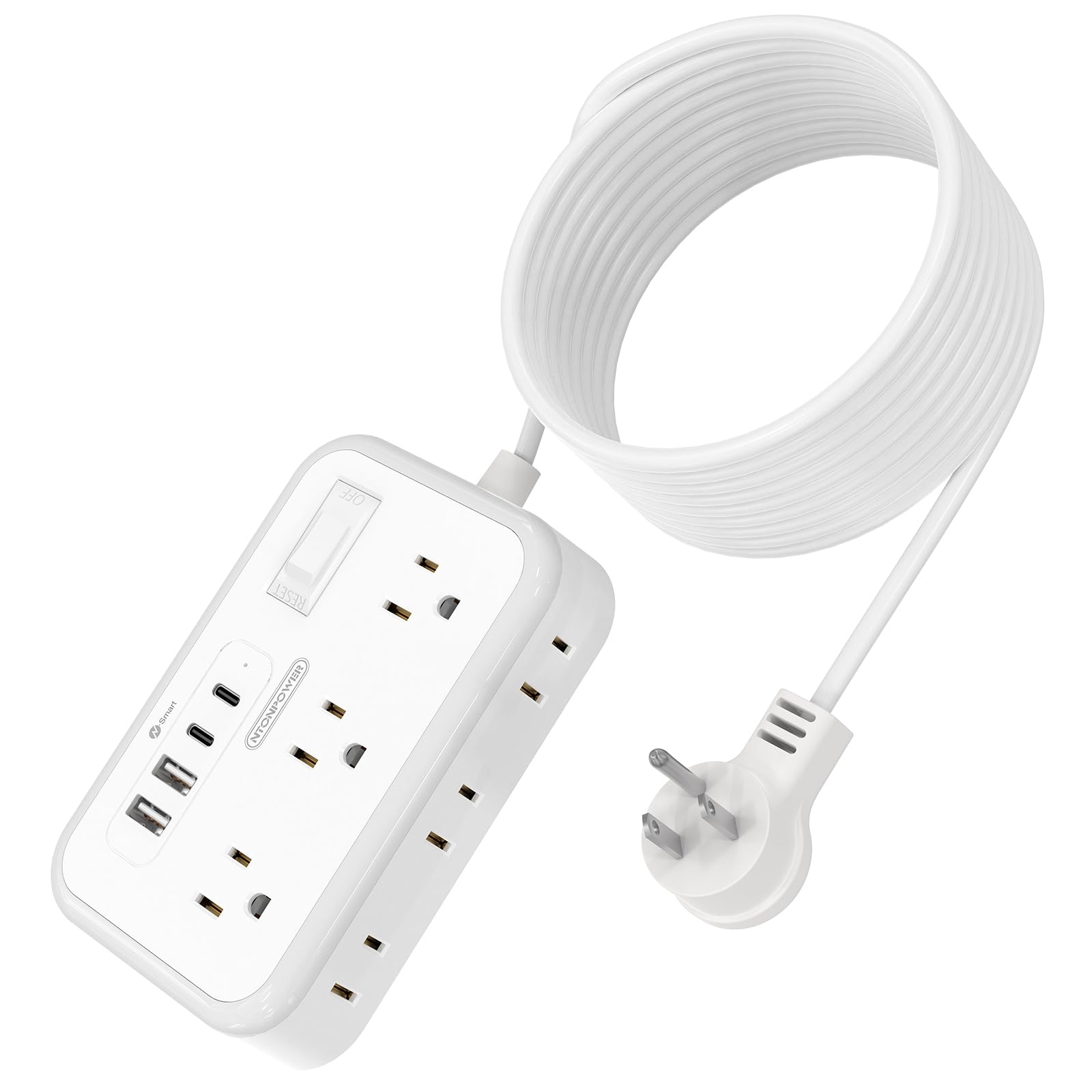 Extension Cord 15 ft, Surge Protector Power Strip with 6 Outlets 4 USB Charger(2 USB C Port), Flat Plug Outlet Extender, 1080 Joules Protection for Indoor, Home, Office Supplies, Dorm Room Essentials