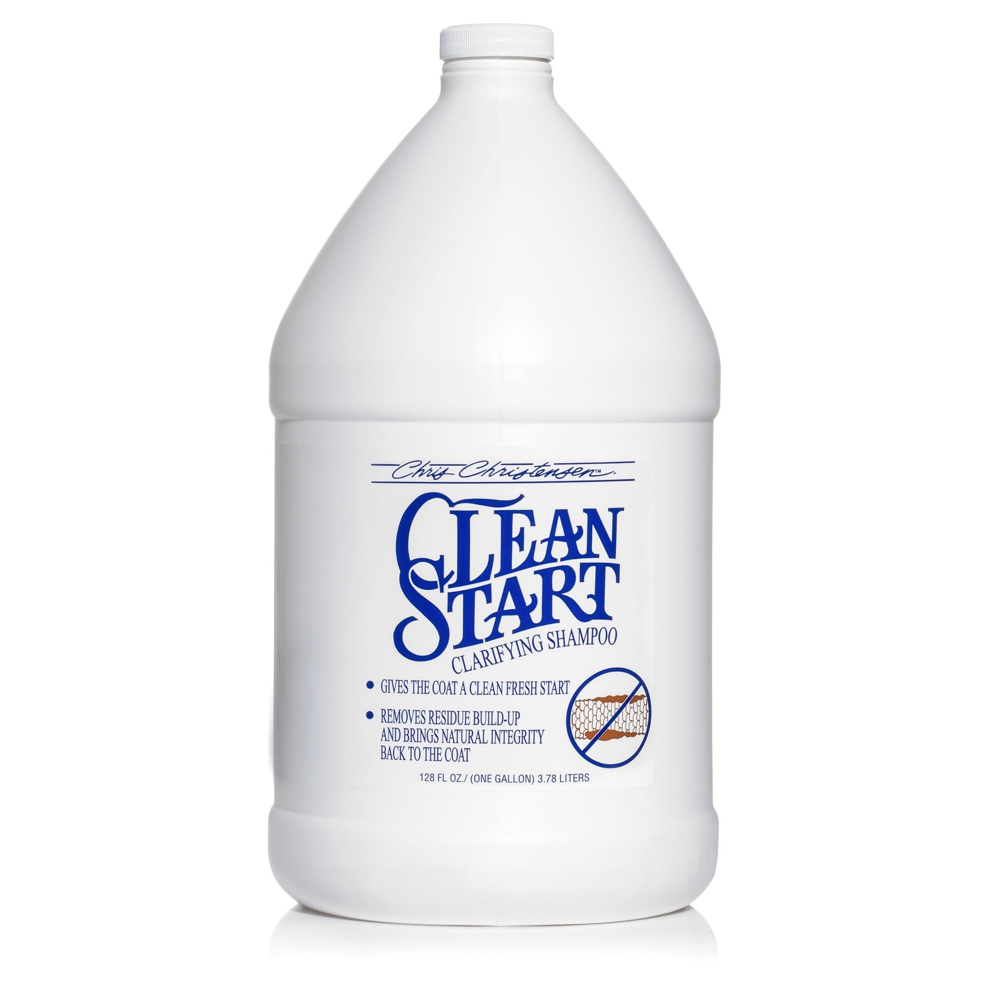 Chris Christensen Clean Start Dog Shampoo, Groom Like a Professional, Pro-Vitamin Deep Cleansing Formula, Preserves Natural Oils, Removes Build Up from Other conditioners, All Coat Types, Made in USA