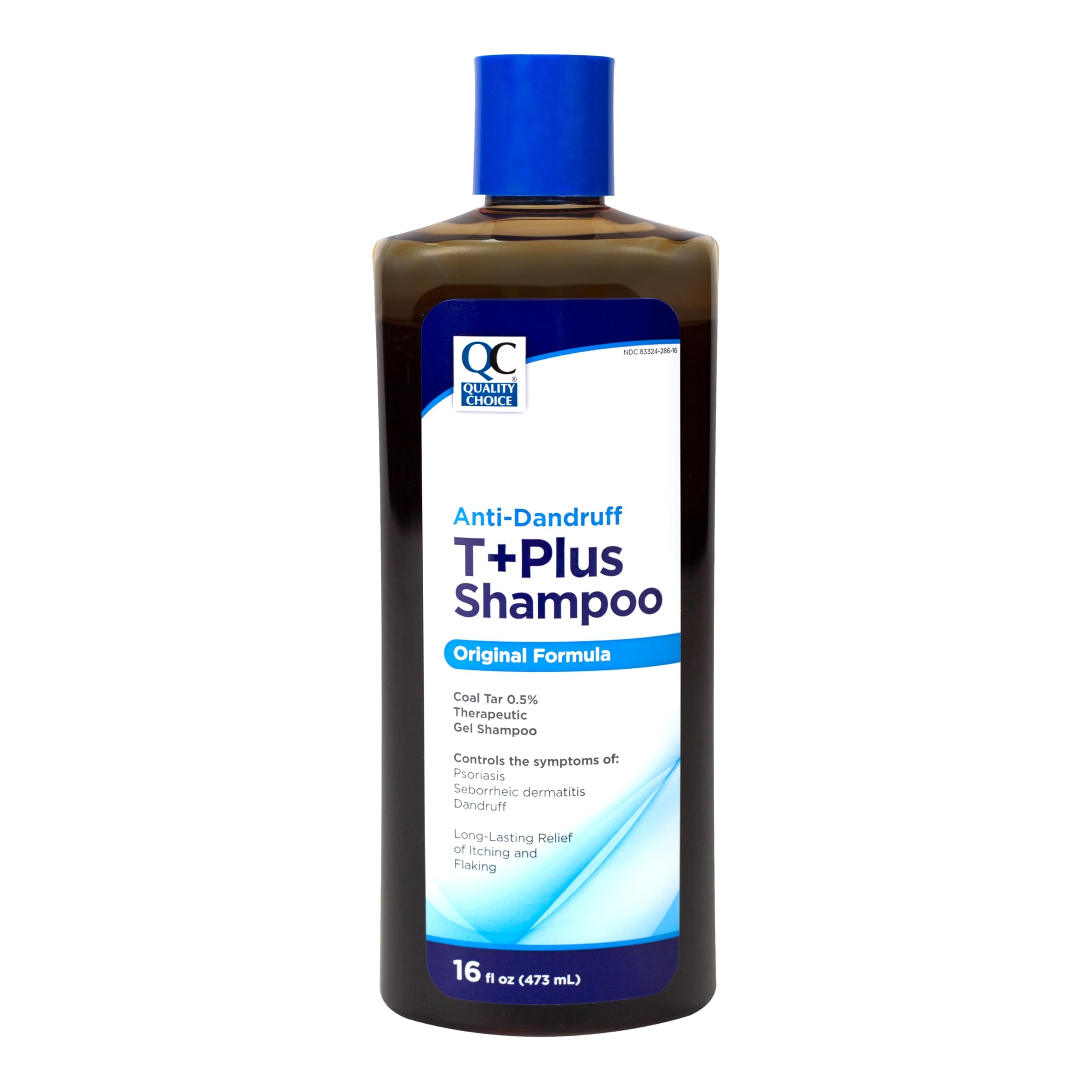 Quality Choice Therapeutic T+Plus Original Strength Coal Tar Gel Dandruff Shampoo 16 Fluid Ounce