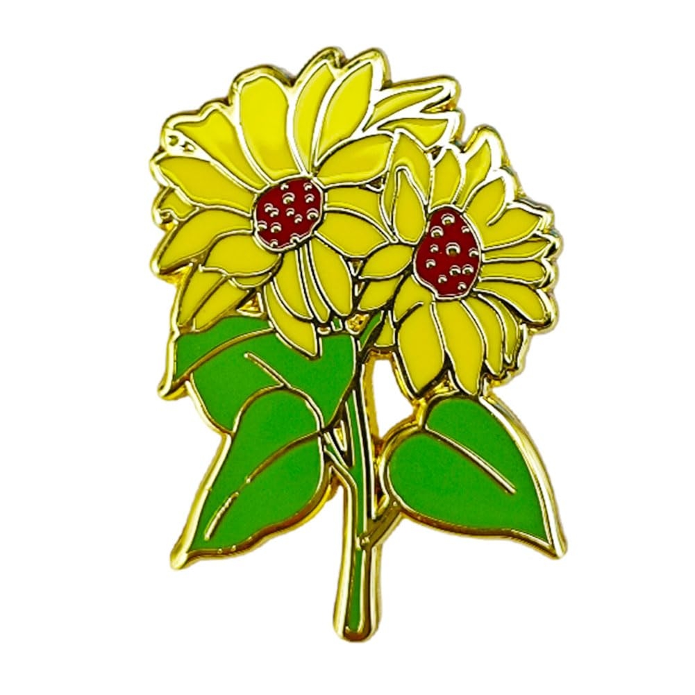 Ficsowy Cute Floral Kawaii Pins Alloy Enamel Lapel Pin for Clothing Jackets Backpacks Clothes Caps Bags Hats Decorations
