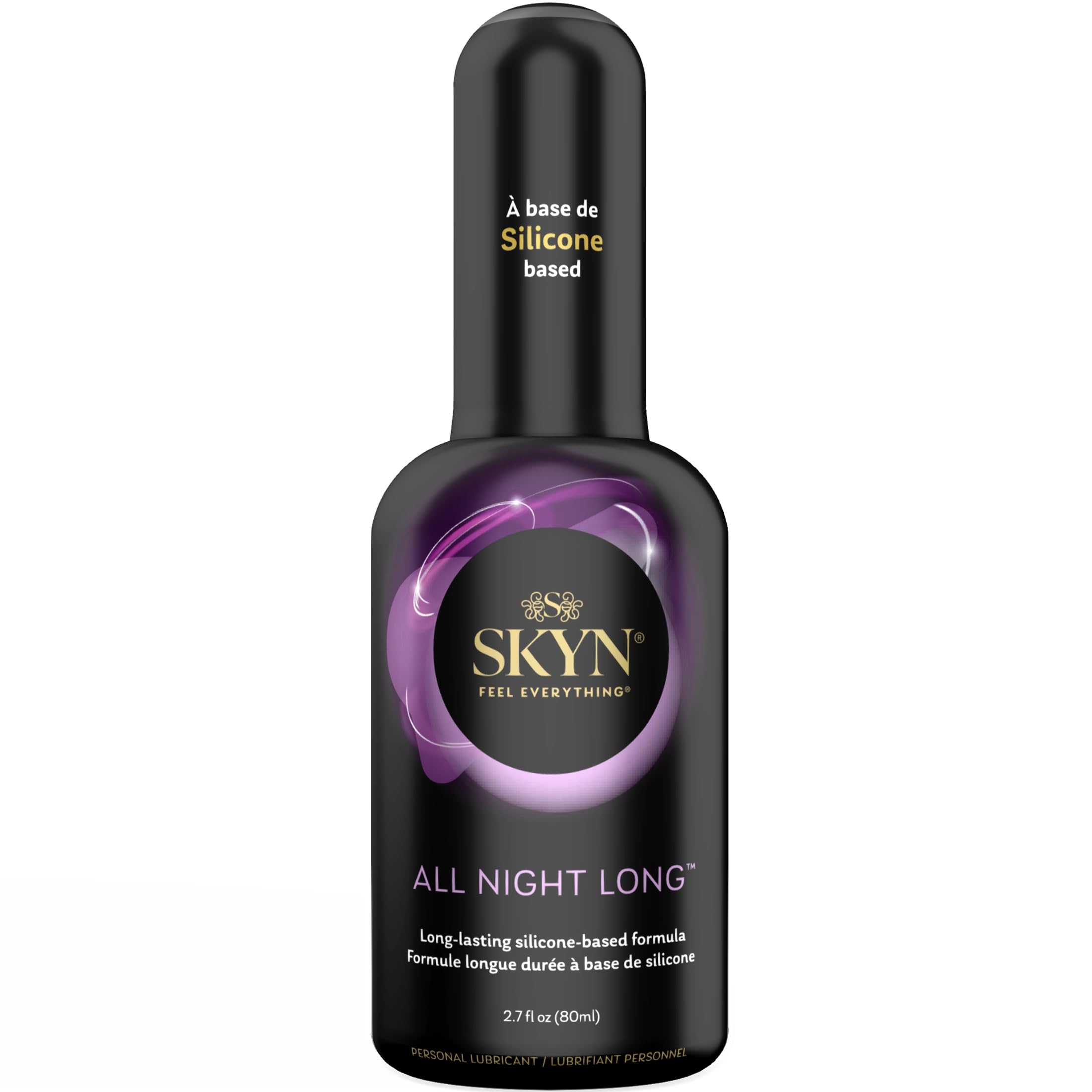 SKYN All Night Long Silicone-Based, Long Lasting Lube (2.7 oz) for Men, Women and Couples, Safe with Latex and Non-Latex Condoms