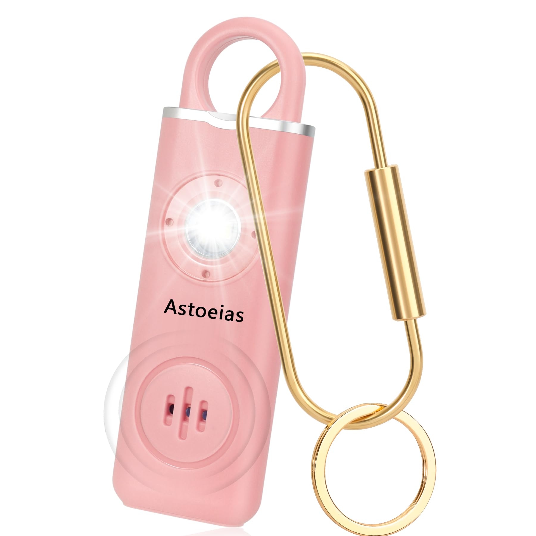 Rechargeable Personal Safety Alarm for Women，Extra Large Strobe LED Light Personal and 130dB Siren，Personal Emergency Security Safe Devices Key Chain Alarms for Women Kids Elderly (Pink)