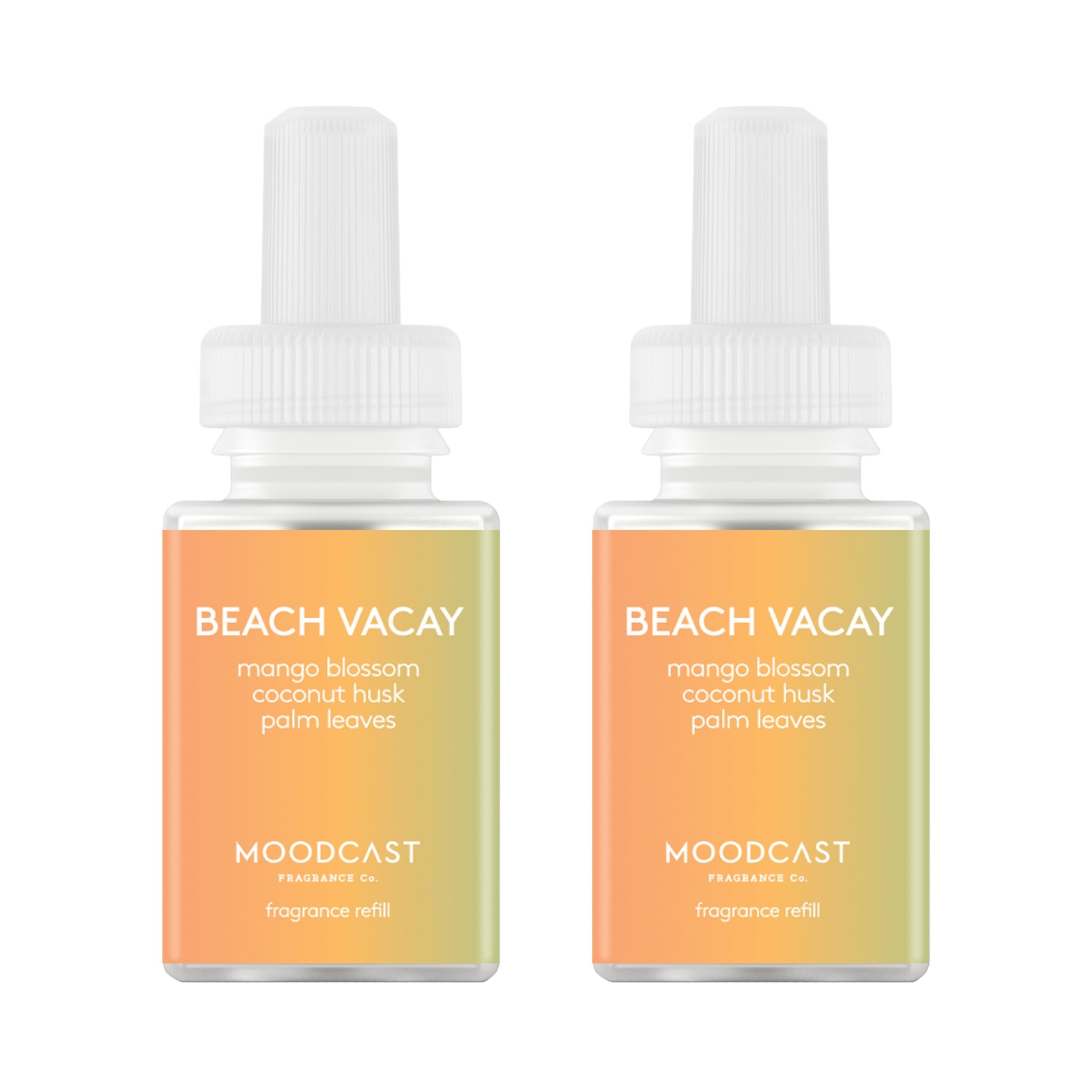 Pura & Moodcast Home Scent Refill - Smart Home Air Diffuser - Up to 120-Hours of Premium Fragrance per Refill - Household Essential - Clean & Safe Diffuser Fragrance - 2 Pack, Beach Vacay