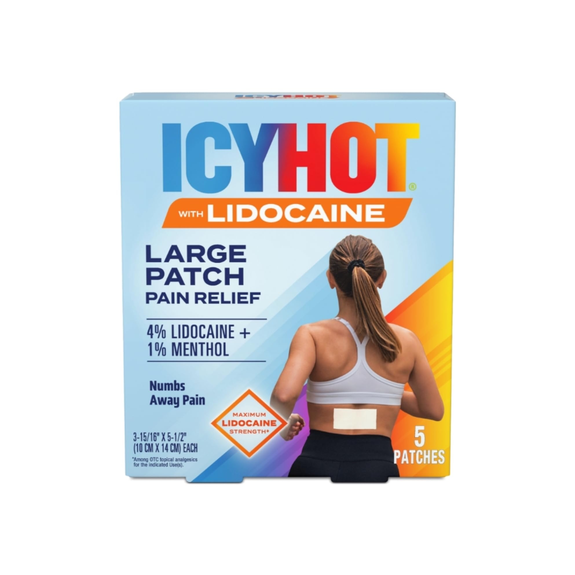 Icy Hot Max Strength Lidocaine Pain Relief Patch (5 Count) Penetrates for Fast, Targeted Relief