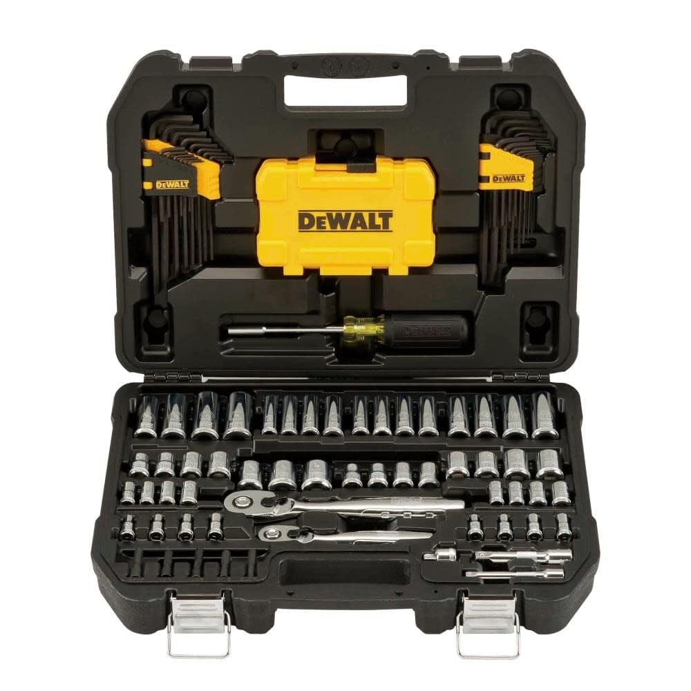 DEWALT Mechanics Tools Kit and Socket Set, 1/4" & 3/8" Drive, SAE, 108-Piece (DWMT73801)
