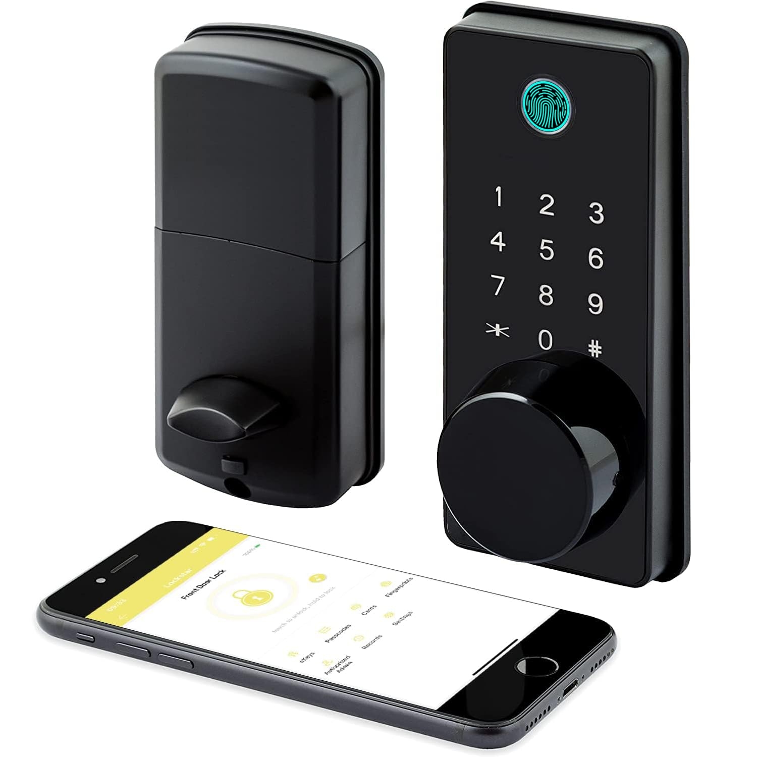 LOCKSTAR® Smart Door Lock • Keyless Entry Deadbolt Door Lock • Multiple Entry Methods – APP • Fingerprint Touch ID • Keypad Code • Card FOB • Traditional Key • Smart Home Devices