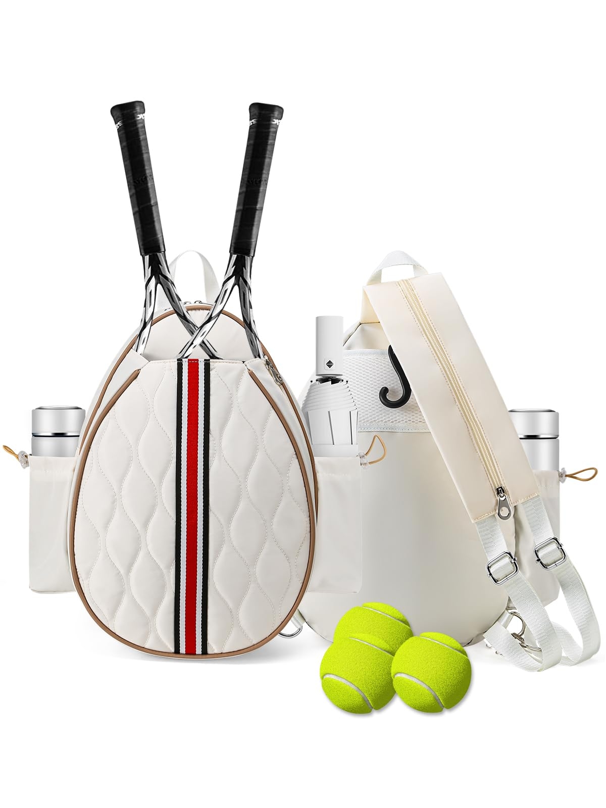 Lunbxx Tennis Bags Holds 2 Rackets for Women & Men, Tennis Backpack Crossbody & Shoulder Racket Bag, Insulated Pocket, Pickleball Bags for Women, Men and Youth