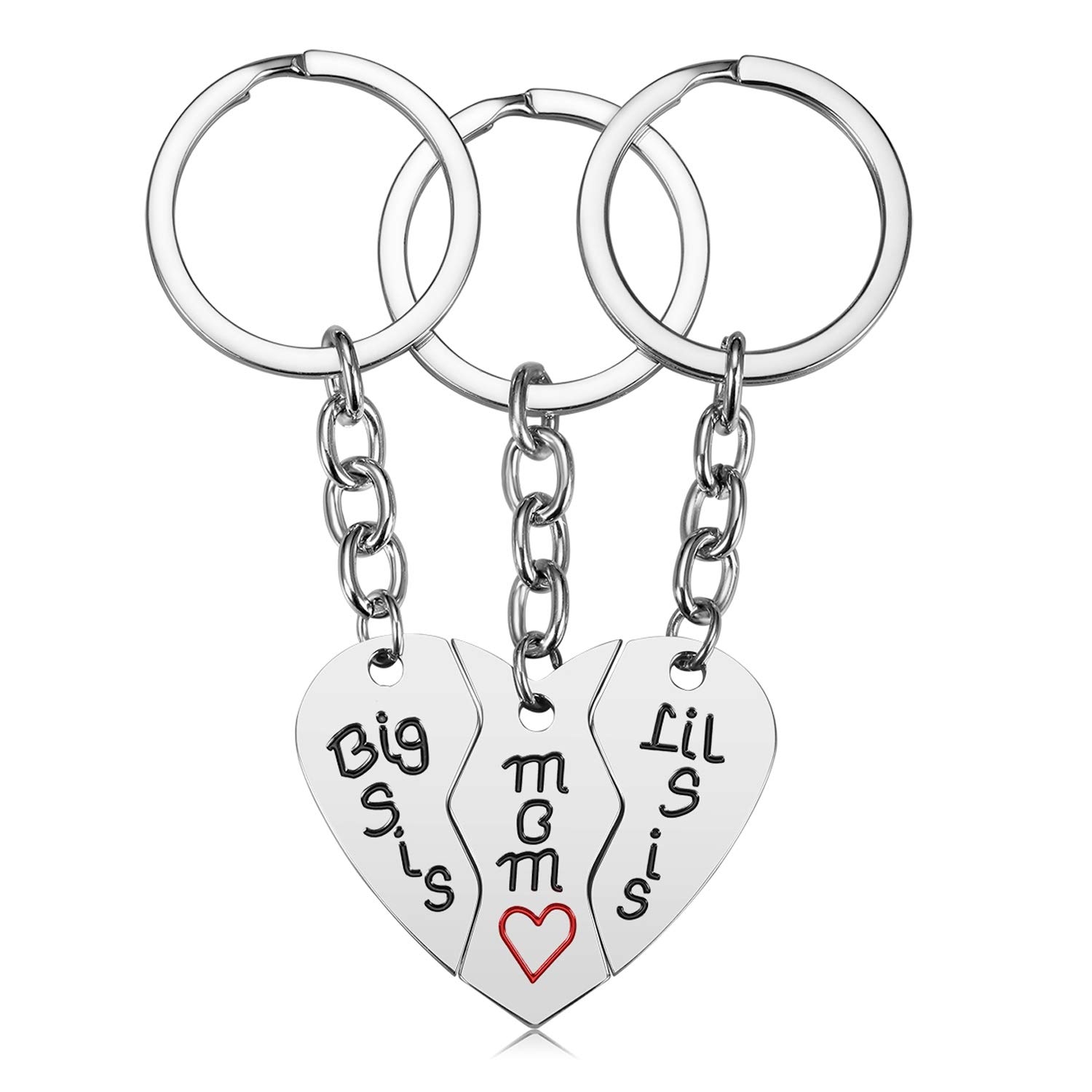 iWenSheng Mother’s Day Birthday Gifts for Mom from Daughter - 2PCS/3PCS Mum Big Sis Little Sis Keychain Gifts Set
