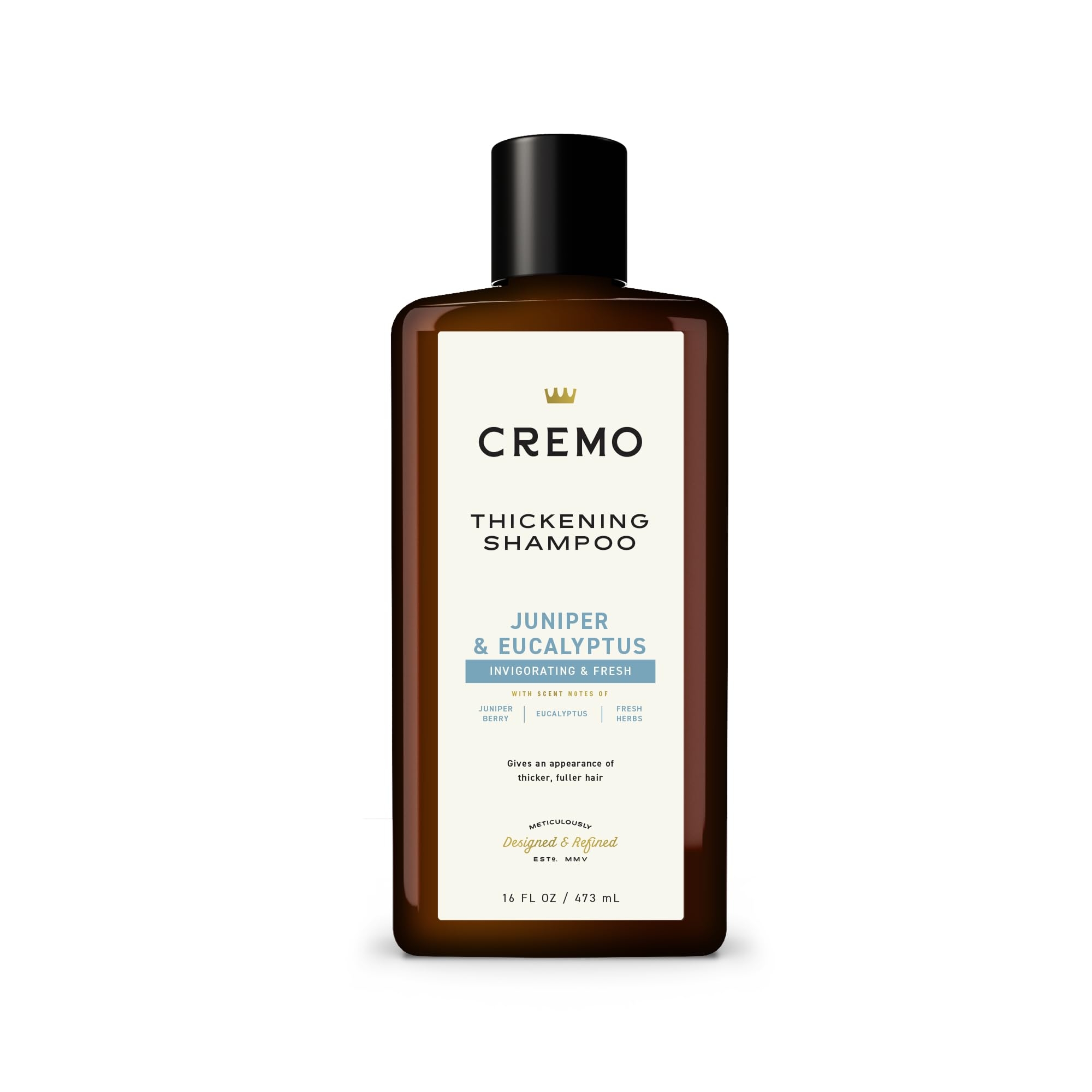 Cremo Juniper & Eucalyptus Barber Grade Thickening Shampoo, 16 Fl Oz