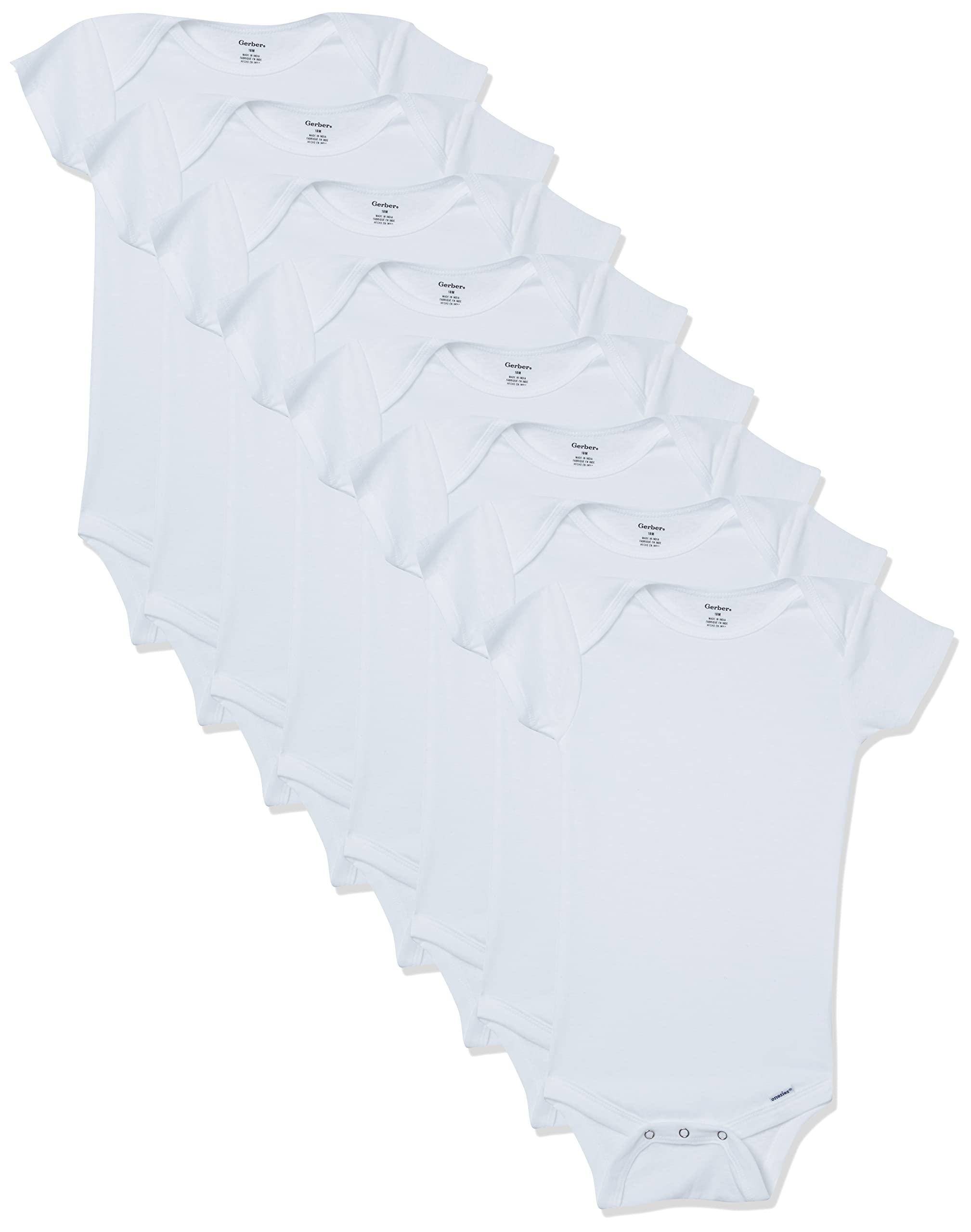 Gerber Baby 8-Pack Short Sleeve Onesie Bodysuits