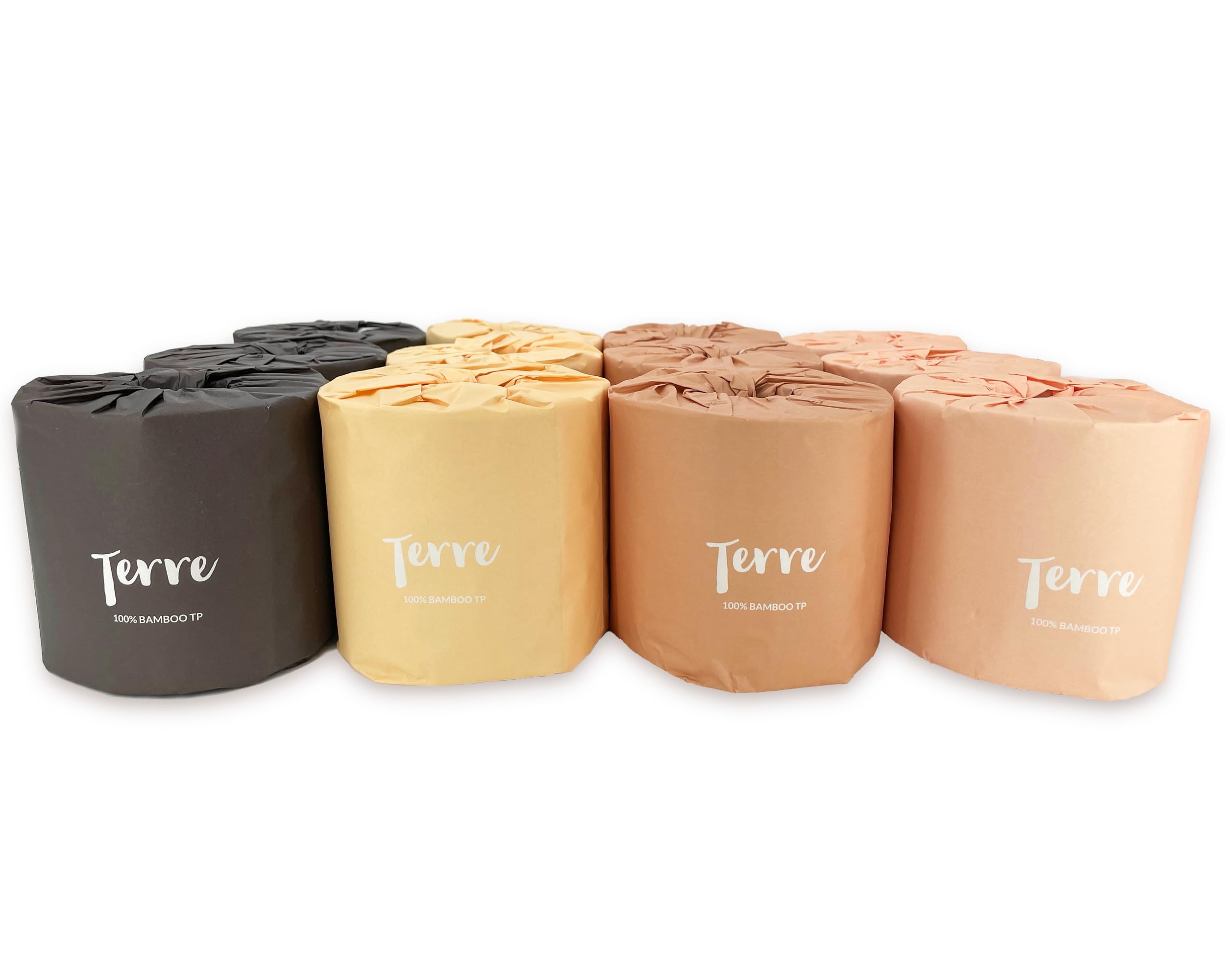 Terre Premium 100% 4-Ply Bamboo Toilet Paper, Unscented & Unbleached, 12 Rolls, 300 Sheets per Roll, FSC-Certified, PFAS & BPA Free, Septic Safe, Tree-Free, Eco-Friendly, Vegan, Sustainable