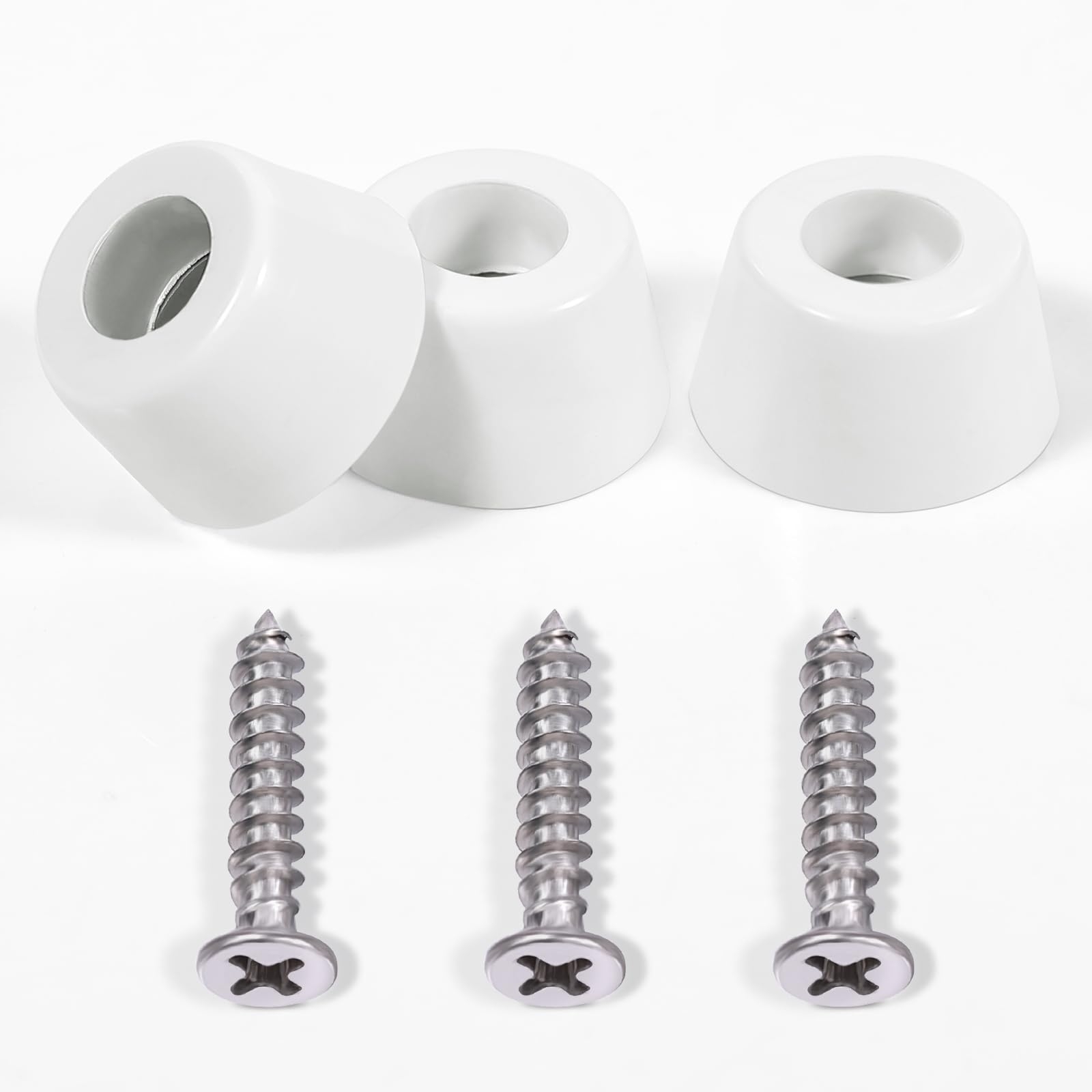LOFTEK 3Pcs Conical Cushions, White Rubber Foot Pads with Screws Included, Features Shock Absorption & Anti-Collision for Smart Ball Table Lamp