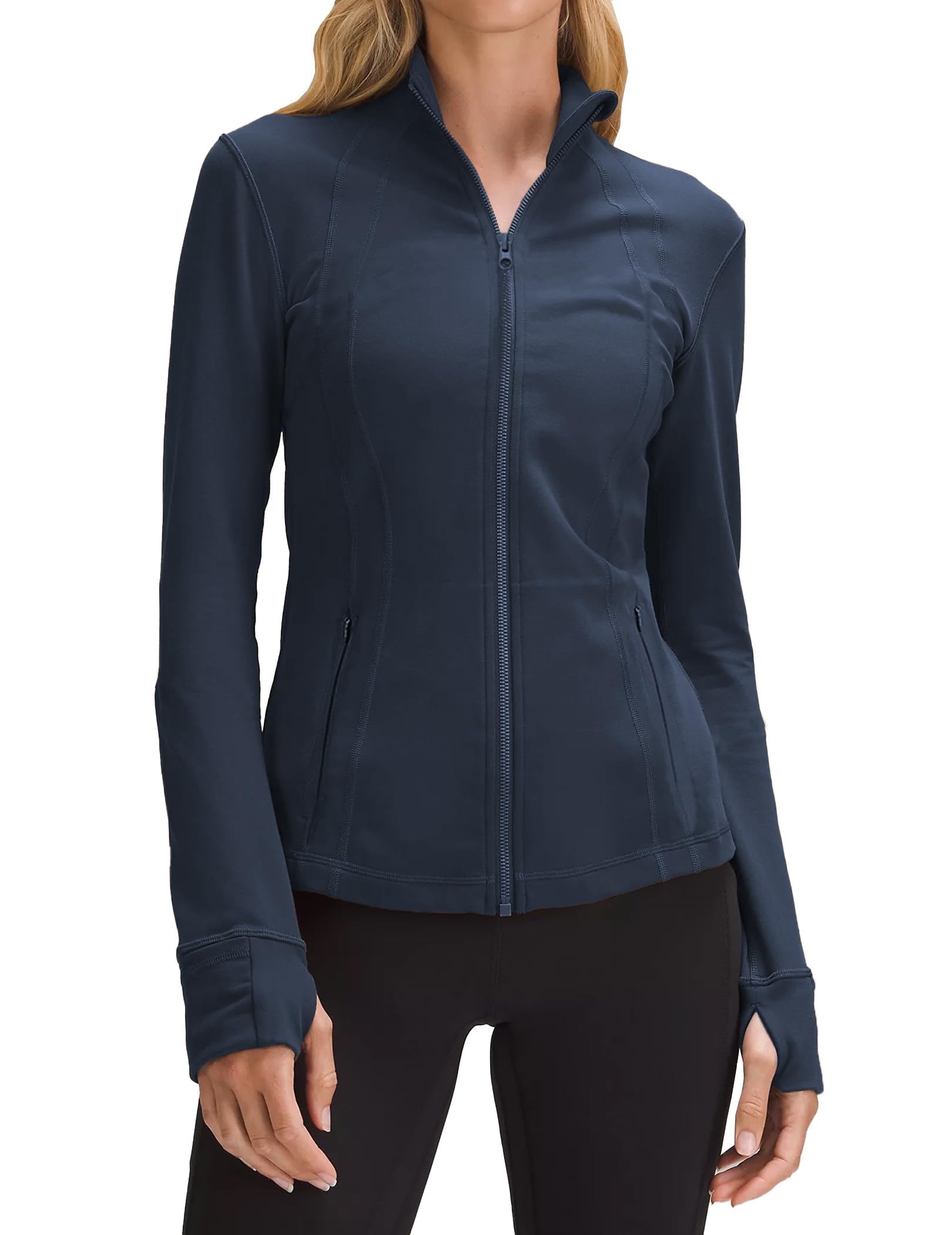 PINSPARK Women's Running Jacket Athletic Full Zip Lightweight Track Jackets Slim Fit Yoga Workout Tops
