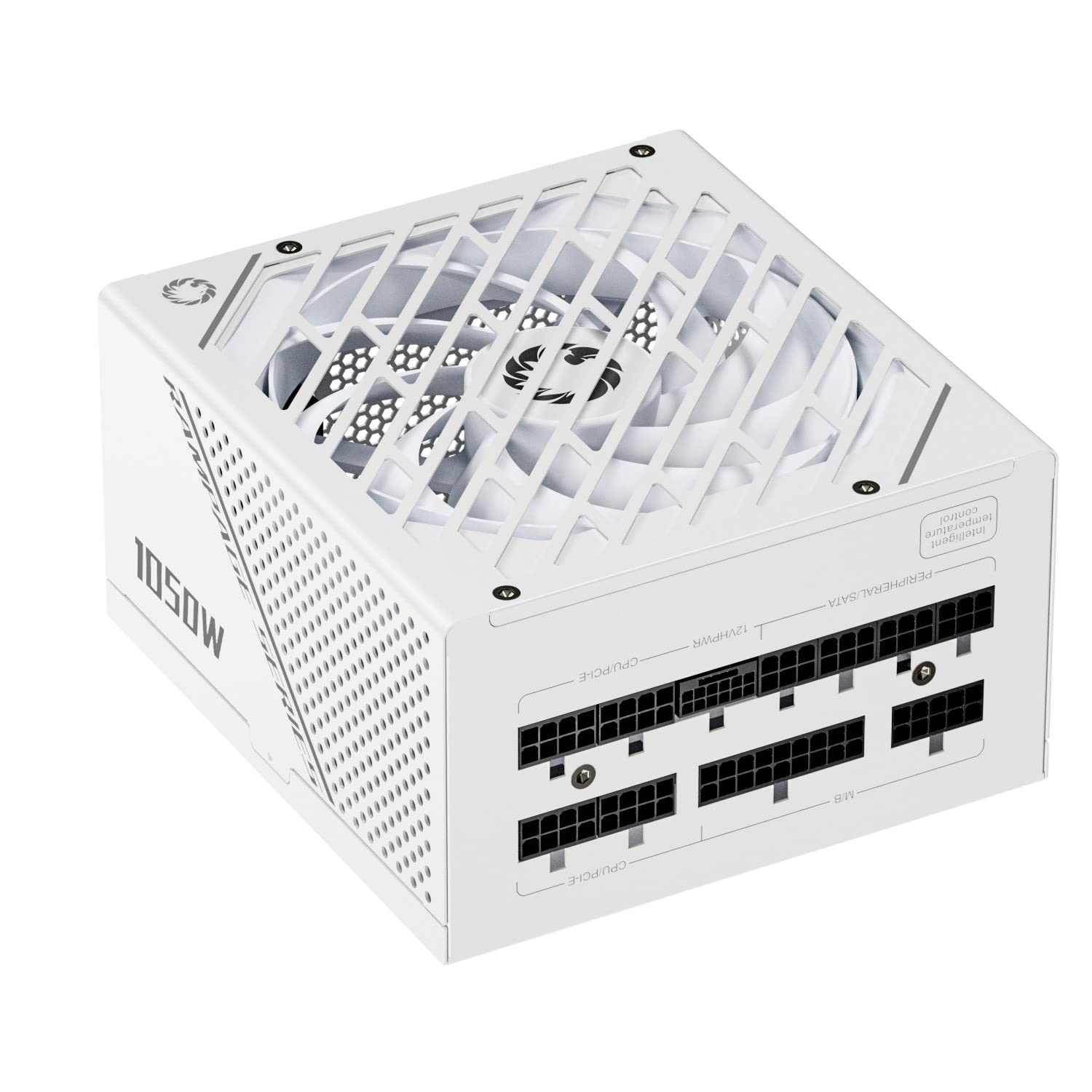 GAMEMAX Rampage Series 1050W ATX 3.1 & PCIe 5.1 80 Plus Platinum Certified Fully Modular Power Supply, 135mm F.D.B Fan, 105°C Japanese Caps, 10 Year Warranty, GX1050, White