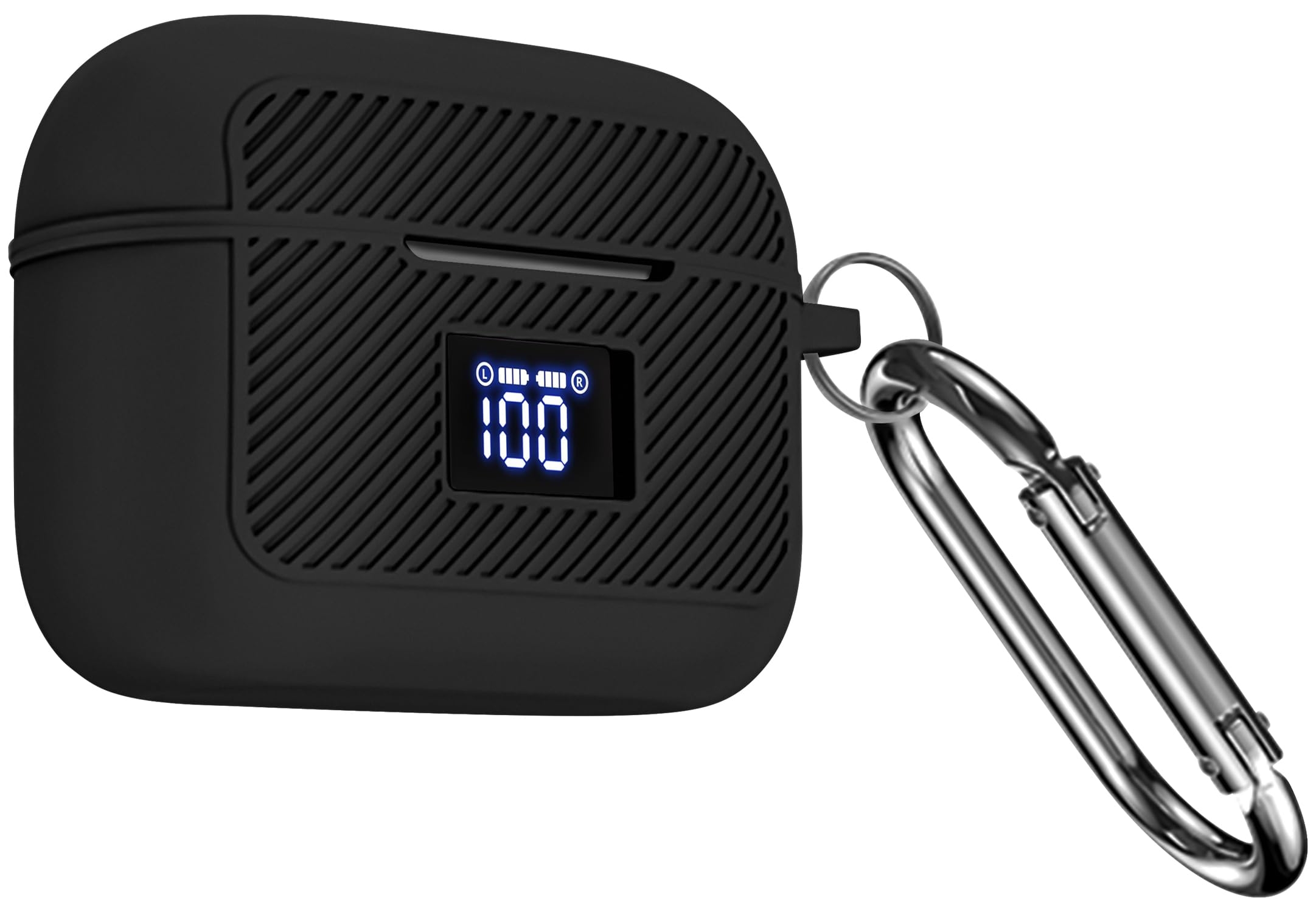 Geiomoo Silicone Case for TOZO Tonal Fits T21, T20, Protective Cover with Carabiner (Black)