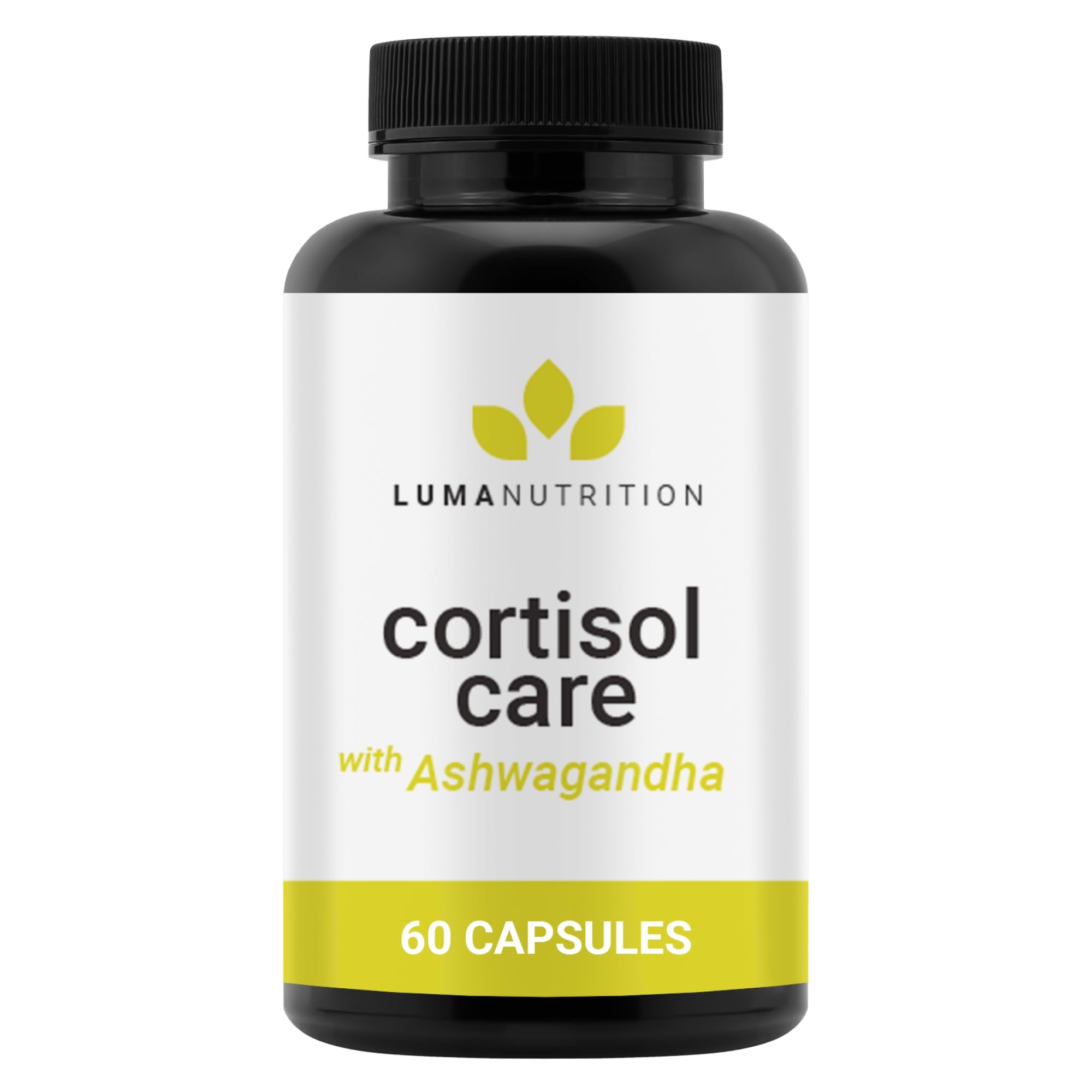 Luma Nutrition Cortisol Reducer and Manager - Ashwagandha + L-Theanine - Cortisol Supplements for Women and Men - Stress Relief, Restful Sleep, Detox, Lower and Control - 60 Capsules