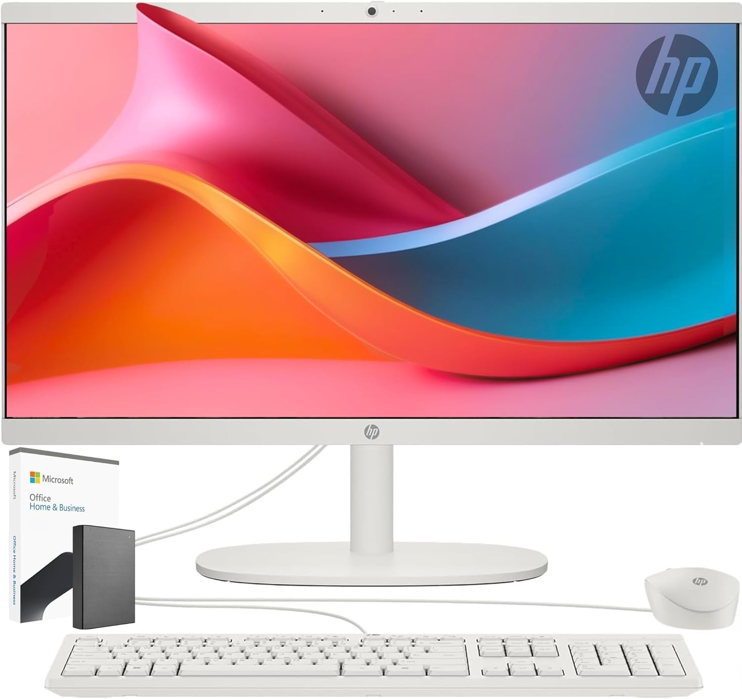 HP 22 inch All-in-One Desktop PC • The New Version and Look • Microsoft Office License Included • 32 GB RAM • 1 TB PCIe SSD • FHD Display • Intel Celeron Processor • Windows 11 Pro