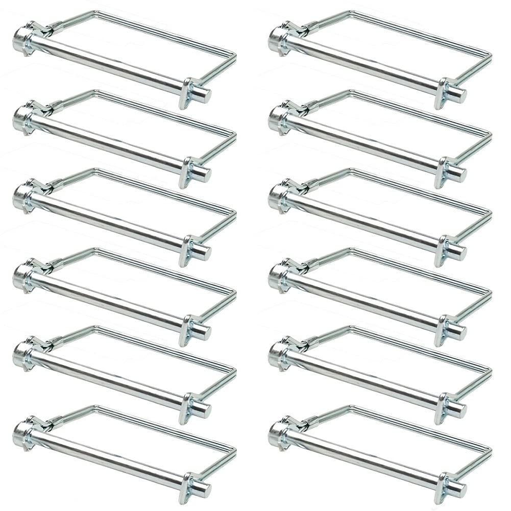 Comonc 15 PCS 1/4*4-1/2 Inch Trailer Hitch Pin Shaft Locking Pin Safety Coupler Pin 1/4 Hitch pin Wire Lock Pin 1/4" x 4-1/2" for PTO,Farm,Lawn,Hitches,and Garden
