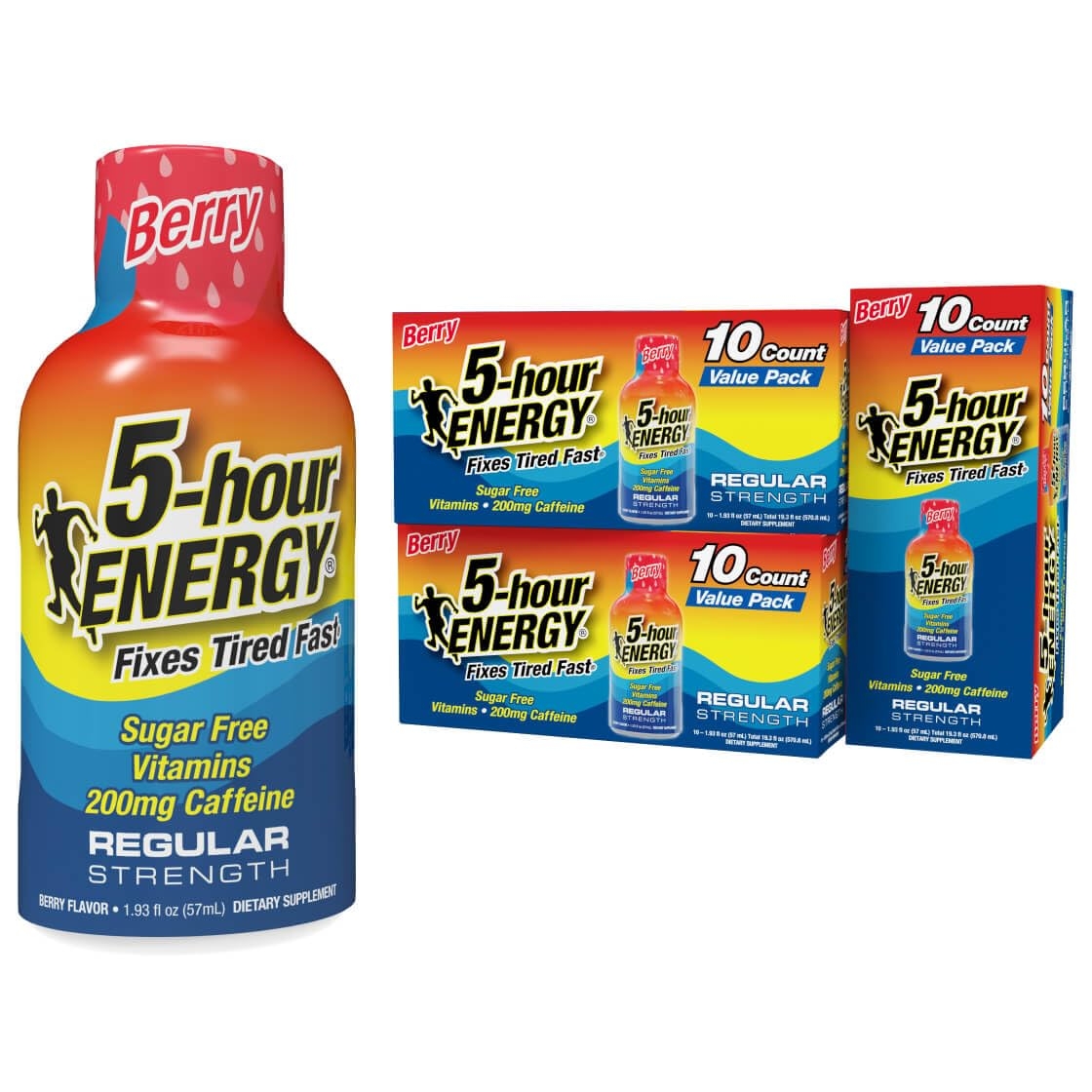 5-hour ENERGY Shots Regular Strength, Berry Flavor - 30 Count