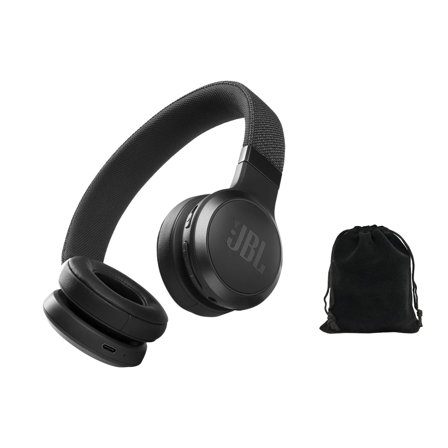 JBL Live 460NC Wireless Noise Cancelling On-Ear Headphones, Bluetooth 5.0, 50H Battery, Hands-Free Calls, Adaptive ANC, Google Assistant & Alexa - Black, Includes Carrying Pouch