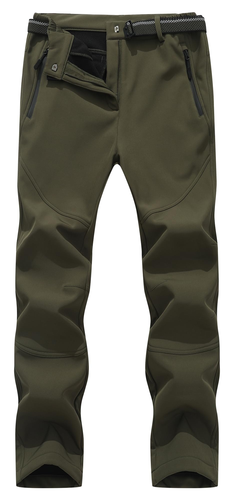 MOERDENG Women's Insulated Snow Ski Pants Waterproof Hiking Pants Fleece Lined Winter Warm Softshell Pants