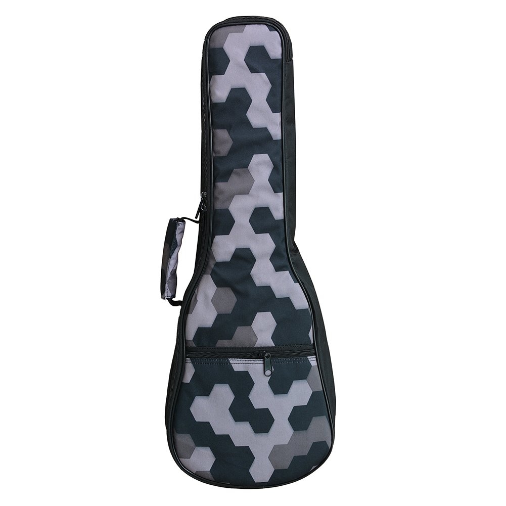 HOT SEAL 10MM Sponge Padding Waterproof Durable Colorful Conventional Ukulele Case Bag with Storage (26 Inch, Black Honeycomb)
