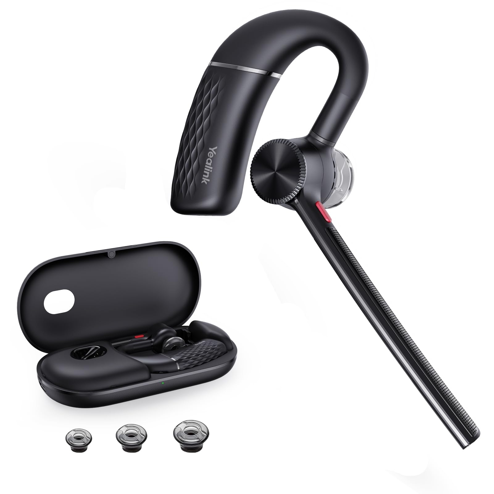 Yealink Bluetooth Headset BH71,Wireless Bluetooth Earpiece with 4 Noise Canceling Microphones,Teams&Zoom Certified,Mute Function,Connect to PC Cell Phone iPhone Android Driving Business Office