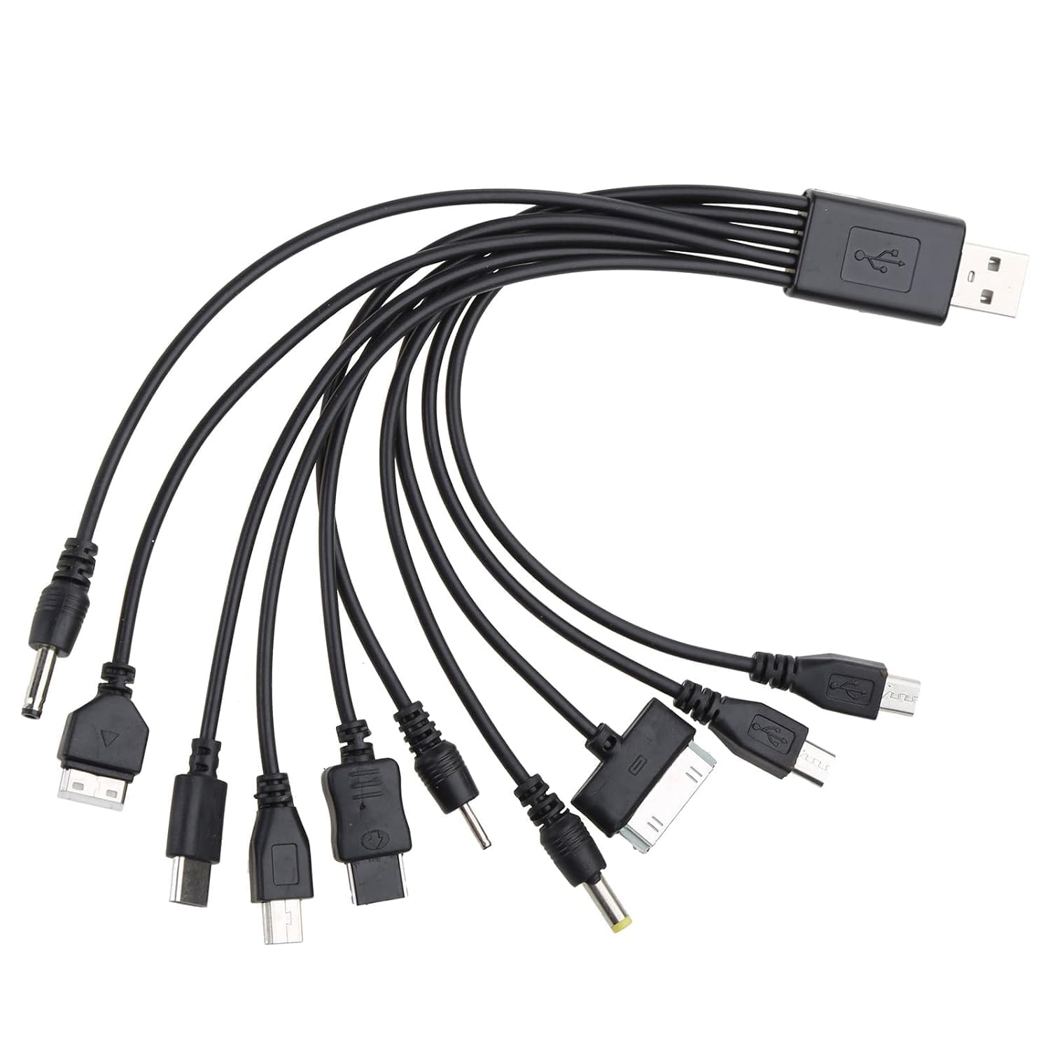 Zenarao 10 in 1 USB Cables - 20CM/7.87in Universal USB to Multi Plug Cell Phone Charger for Smartphones