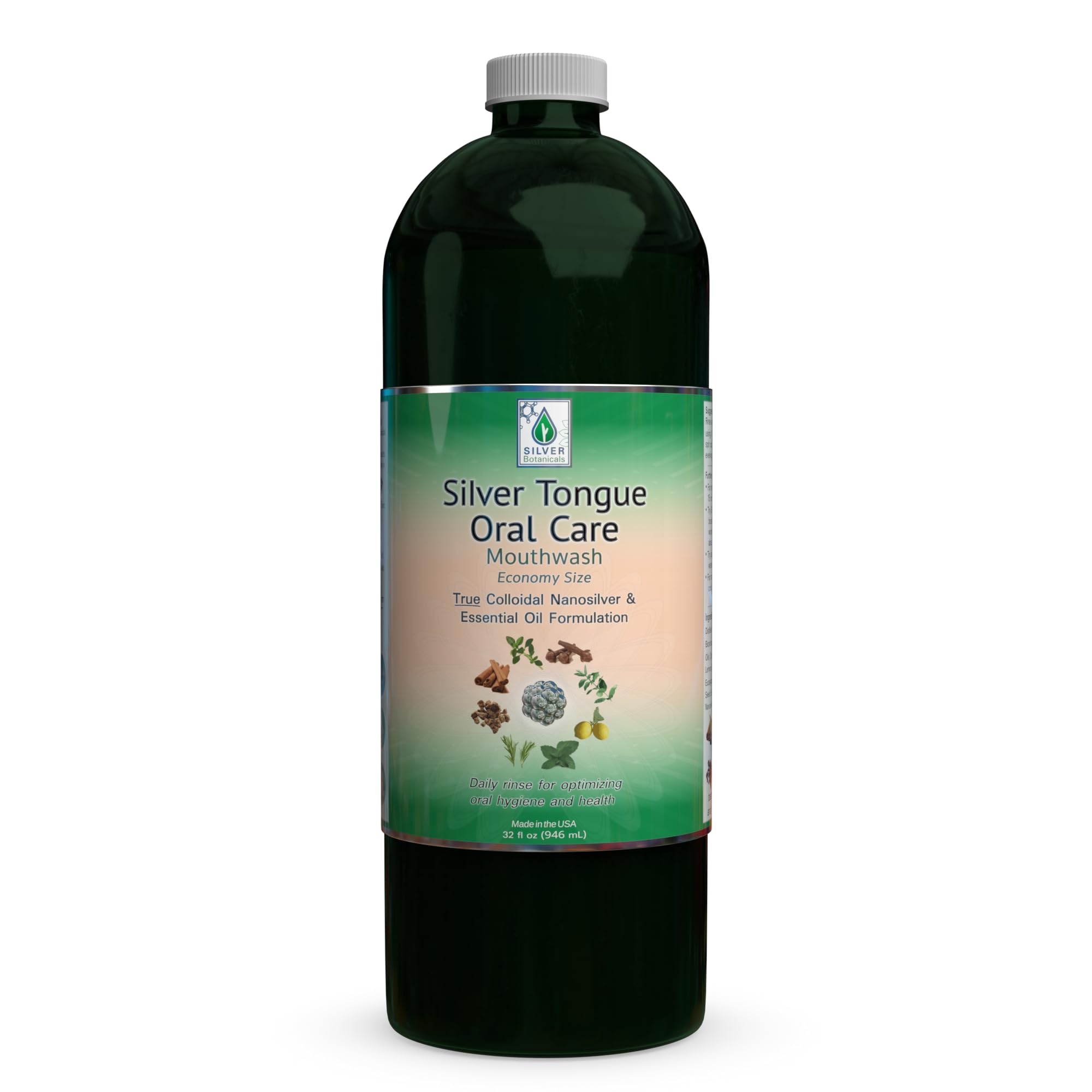 Silver Tongue Oral Care - All Natural Colloidal Silver Mouthwash, 32 fl oz