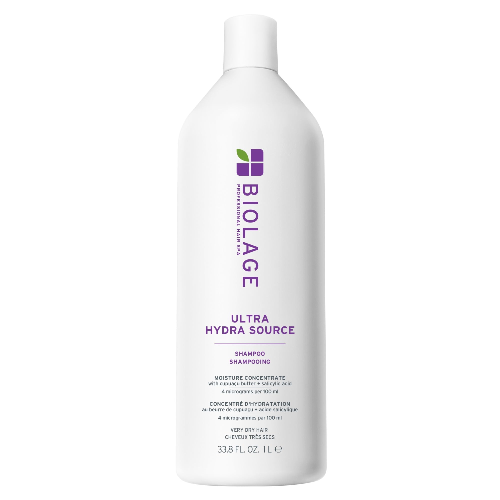 Biolage Ultra Hydra Source Shampoo - Deeply Moisturizes Very Dry Hair, For Thick, Coarse Hair, Infused with Micro-dosed with Cupuaçu Butter & Salicylic Acid