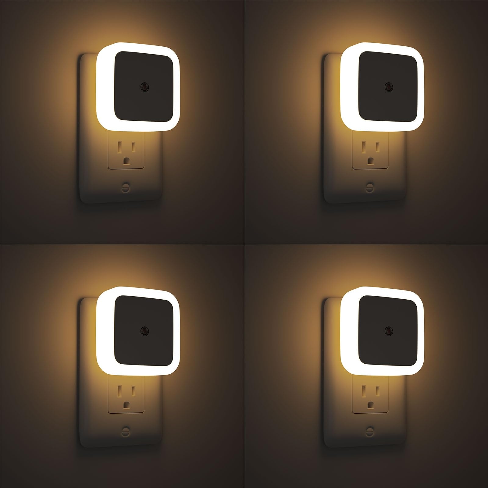 Sujeet Night Light, Night Lights Plug into Wall 4-Pack, Nightlight Plug in Night Lights, Dusk to Dawn Night Lamp Led Night Light for Bedroom, Bathroom, Hallway Warm White