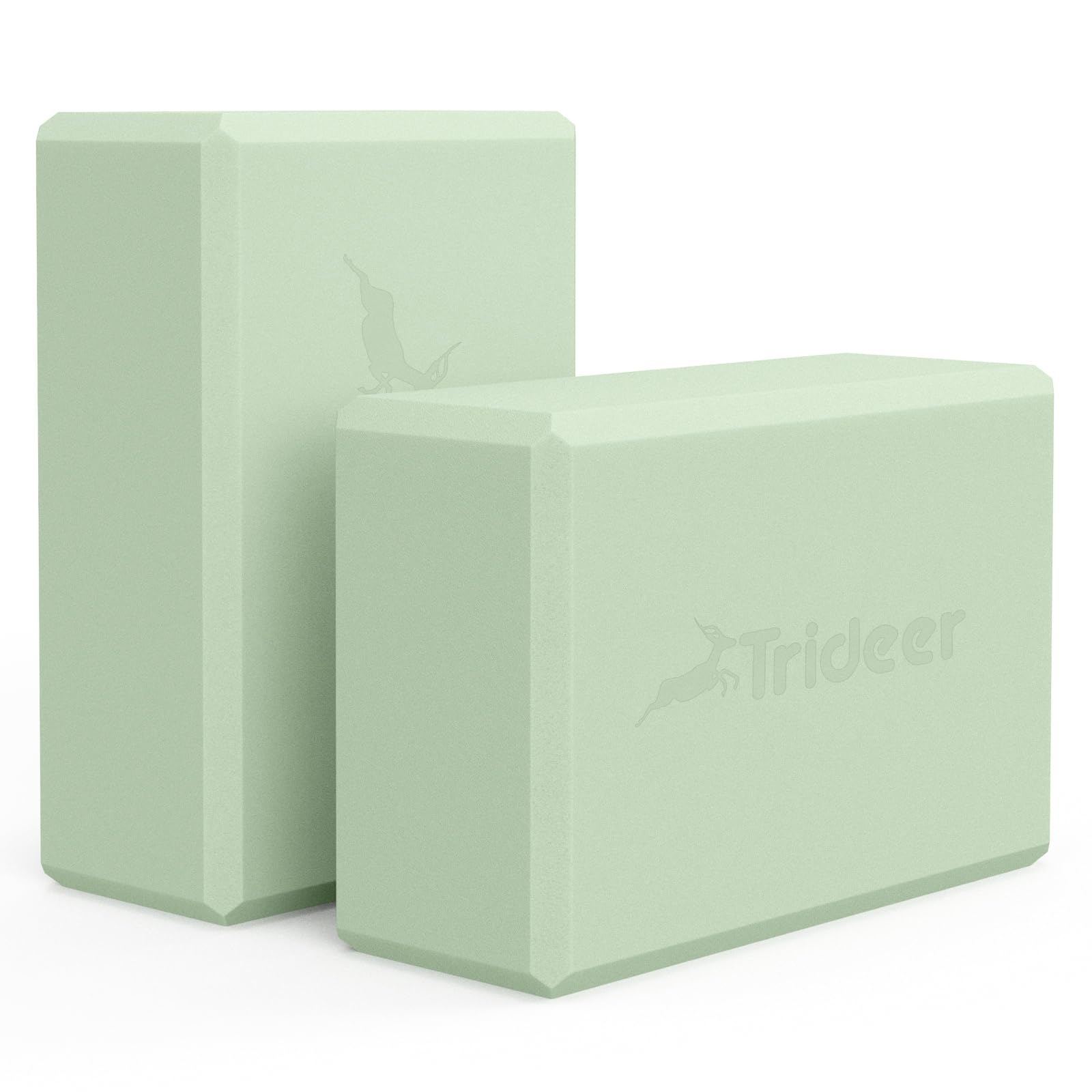 Trideer Yoga Blocks 2 Pack, Soft Non-Slip Surface Premium Foam Blocks, Supportive, Lightweight, Odor Resistant, Yoga Accessories for Pilates Meditation General Fitness Stretching Toning