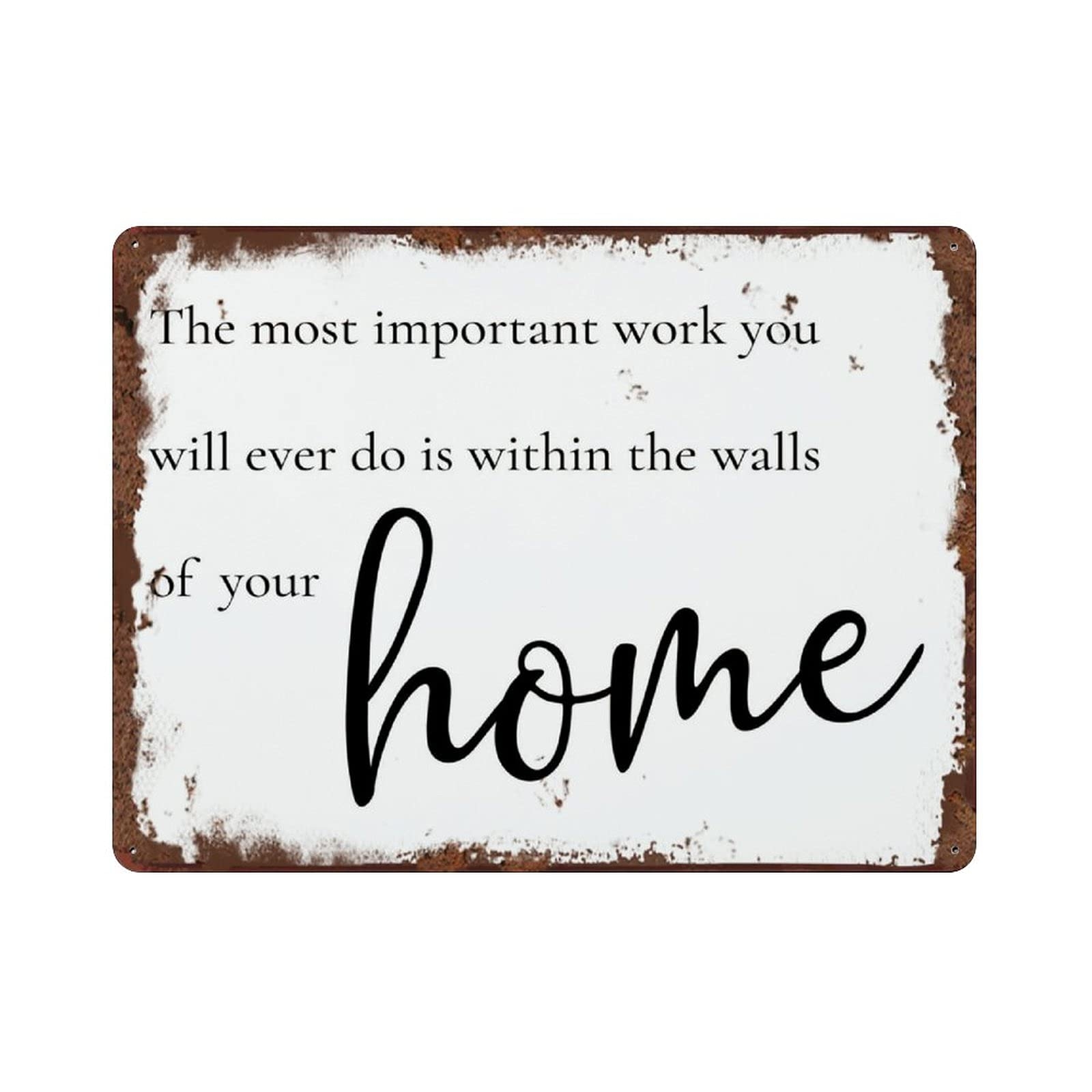 Graman The Most Important Work You Will Ever Do Will Be Within The Walls of Your Home Farmhouse Quote Vintage Art Poster Plaque Entryway Decor Gallery Wall Signs 5.5x8 Inch