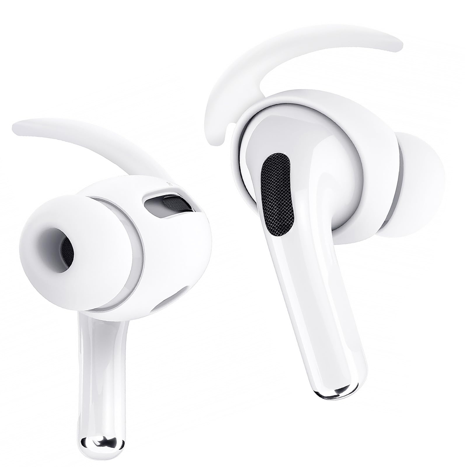 MOLOPPO 1 Pair Ear Hooks Covers for Apple AirPods Pro 1，Sport Anti Slip Ear Tips Wings，Upgraded Anti-Slip Sports Ear Covers Accessories Compatible with AirPods Pro Generation 1(2019)(White)
