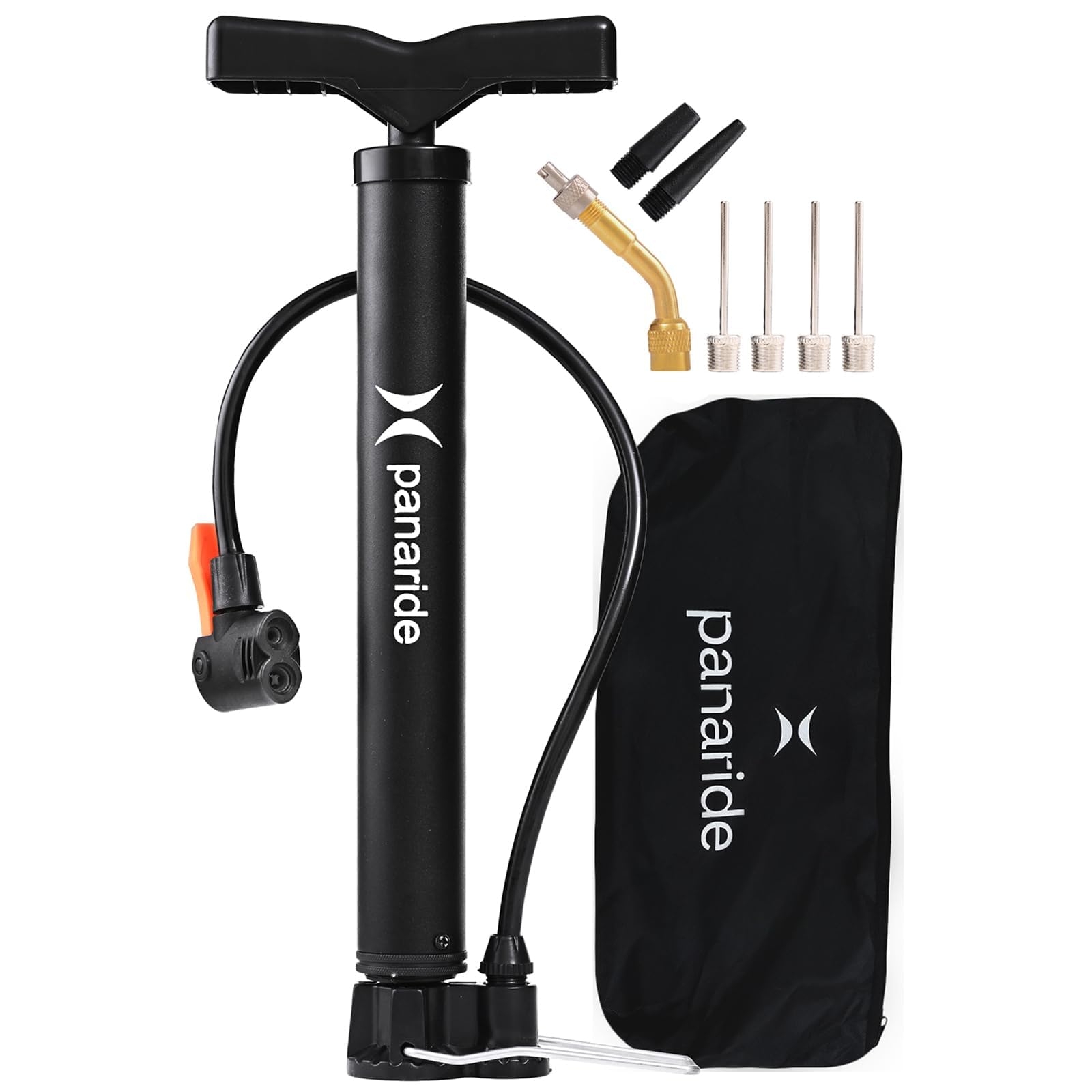 Bike Pump Floor, Advanced Bike Tire Inflator, Bicycle Hand Air Pump with Dual Presta and Schrader Valves, Handheld Bike Pump, Suitable for Road and Mountain Bikes, Baby Stroller, Balls