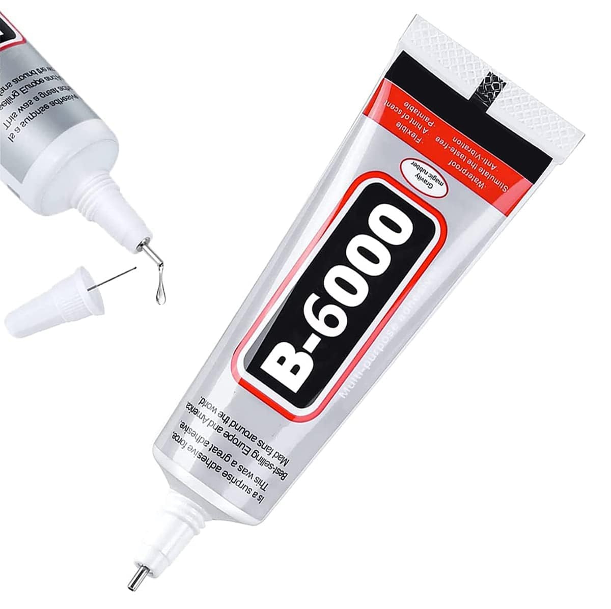 B6000 Jewelry Glue Clear for Rhinestone, Craft Adhesive Glue with Precision Tip, Multifunctional Glue for Rhinestones Crafts, Clothes Shoes, Fabric, Jewelry Making, Cell Phones (50 ml/ 1.68oz)