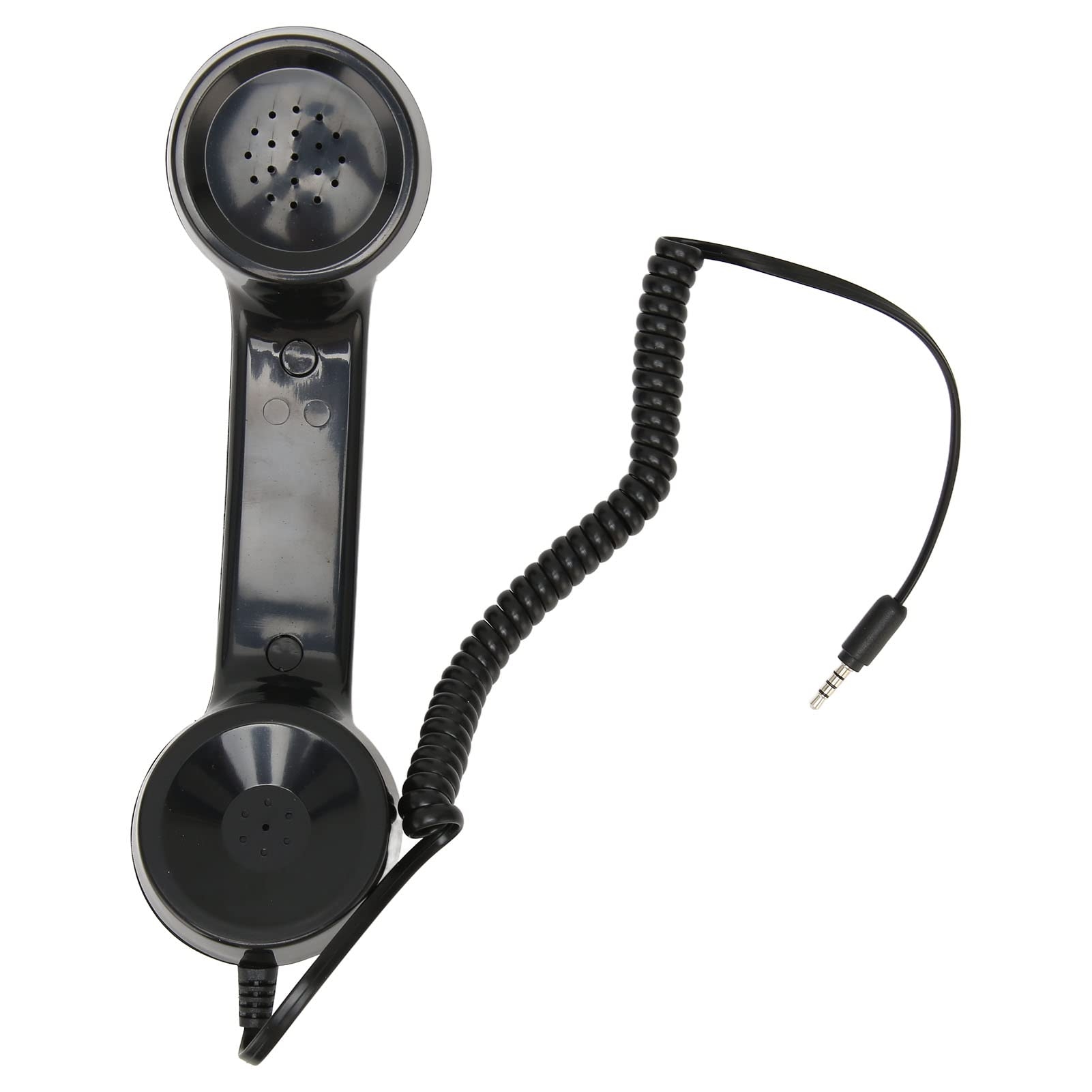 Retro Phone Handset, Radiation Proof Handheld Cell Phone Receiver, Handheld Receiver with Volume Controlfor Mobile Phones for Smartphones and PC with 3.5mm Headphone Jack (Black)