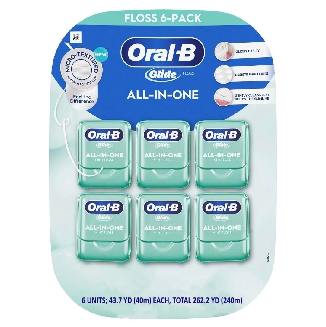 Oral-B Glide Pro-Health Comfort Plus Dental Floss, Mint, 6 Count