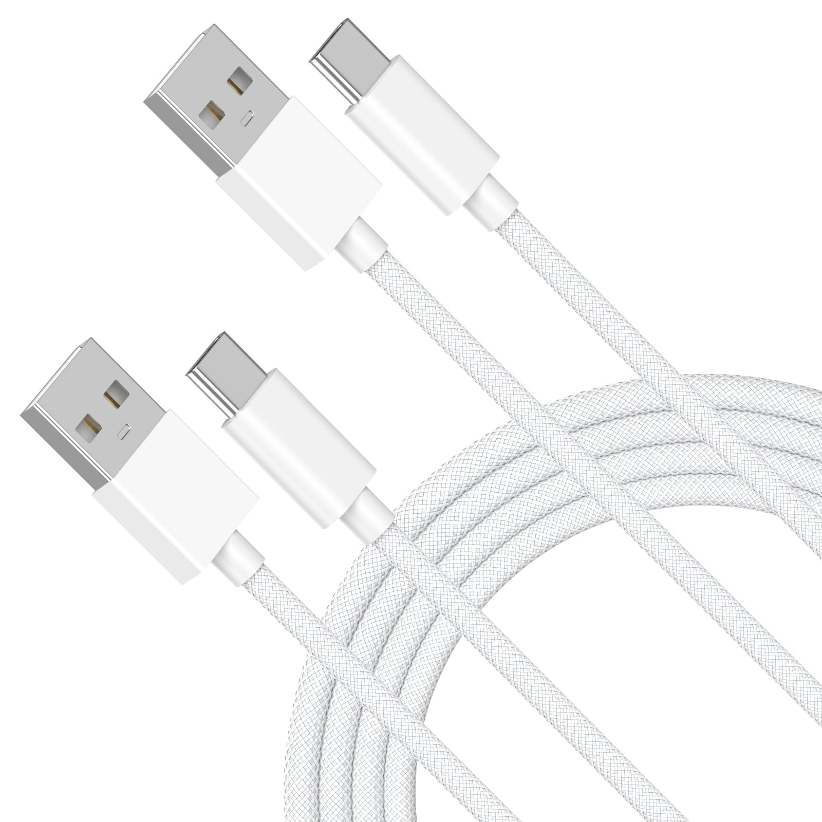 [Apple MFi Certified] Car Carplay Cable, 2 Pack Woven USB to USB C Car Charger Cord Compatible for iPhone 16/16 Plus/16 Pro/16 Pro Max/15/15 Plus/15 Pro/15 Pro Max, 6ft White