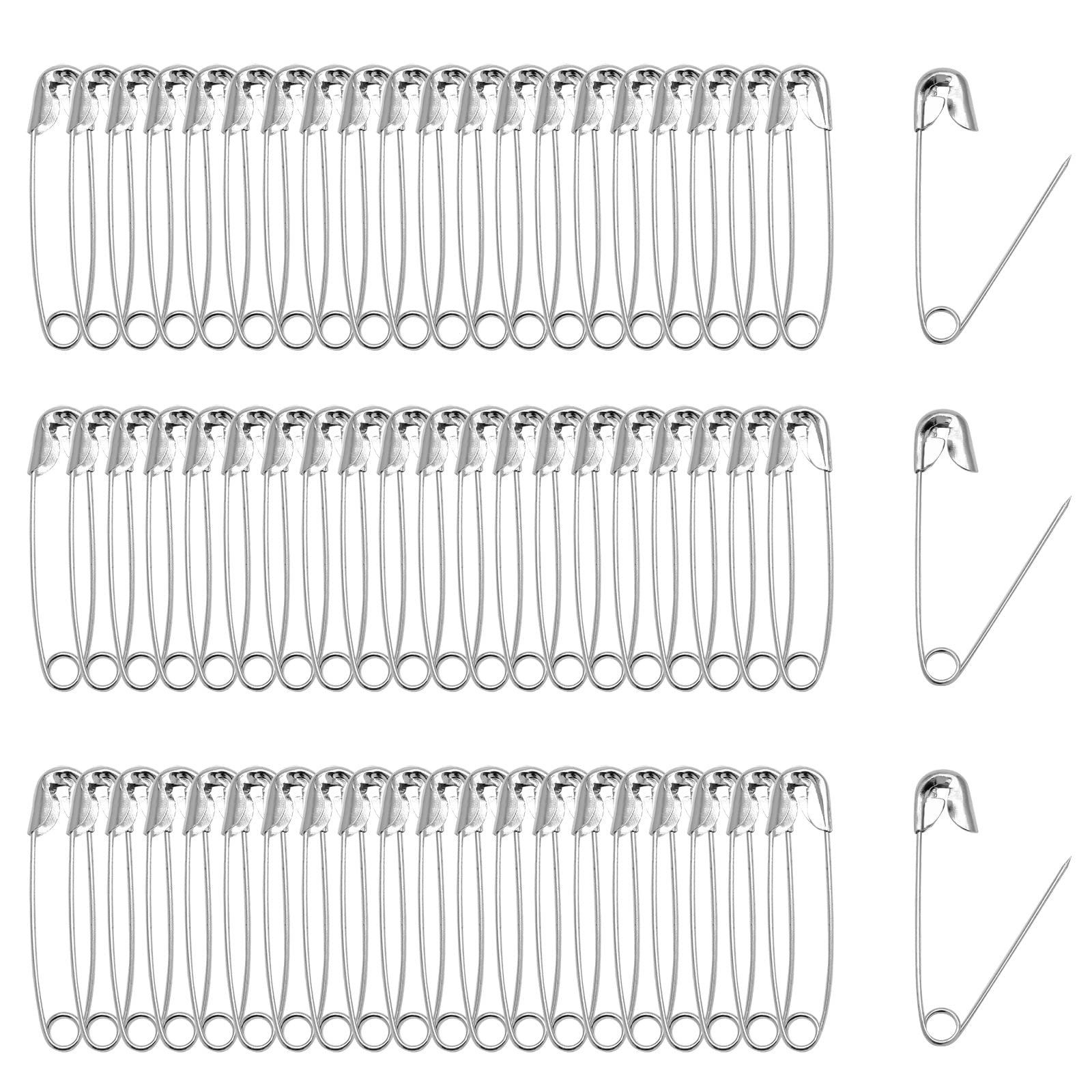 Qjaiune 500 PCS 38mm / 1.5 Inch Heavy Duty Quilting Safety Pins, Medium Silver Metal Sewing Pins for DIY Crafts Jewelry Making Baby Clothing (Nickel Plated)": "