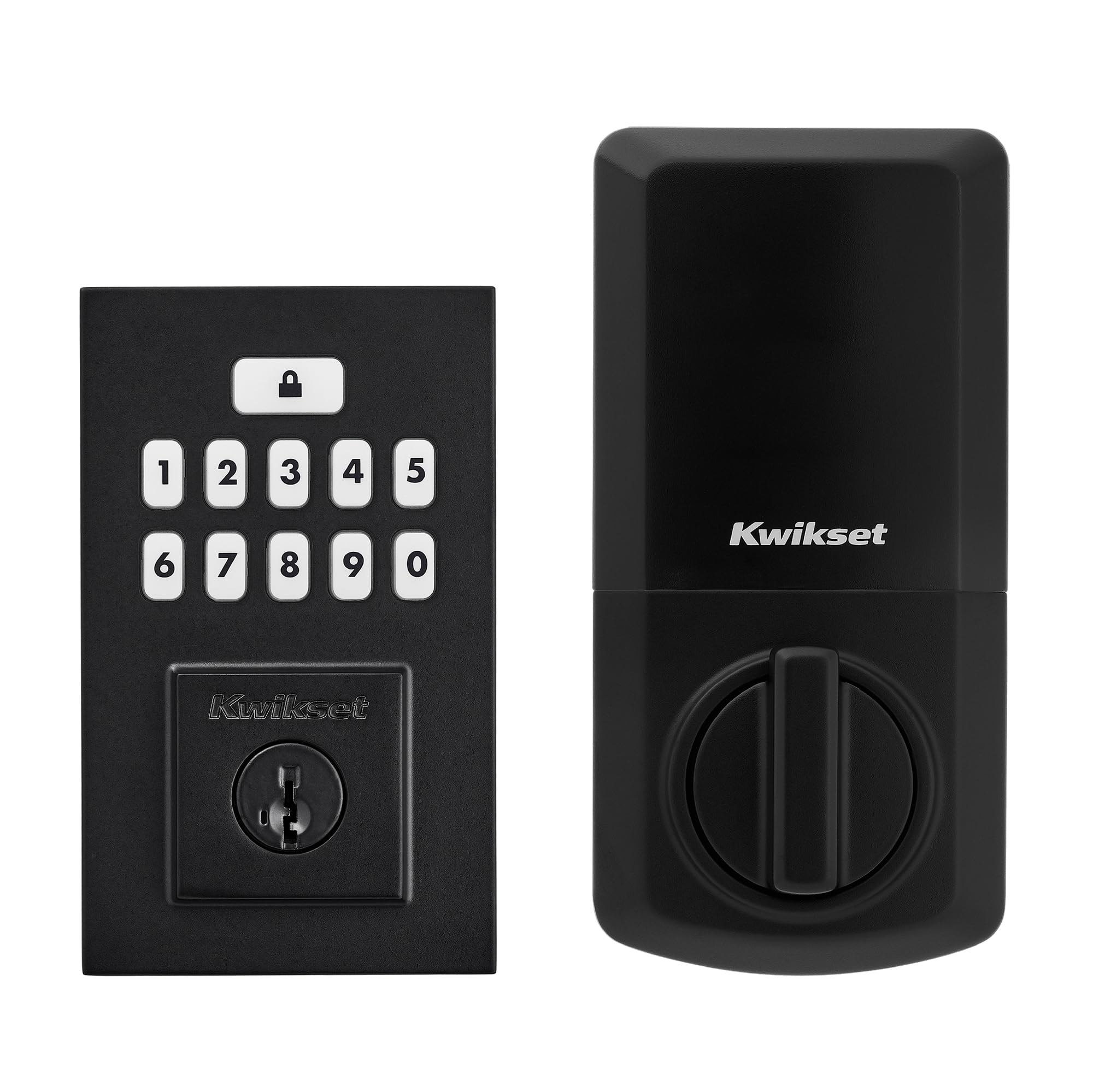 Kwikset SmartCode 260 Keyless Entry Electronic Keypad Deadbolt Door Lock with Auto-Lock, Custom User Codes, Advanced Security in Matte Black Contemporary