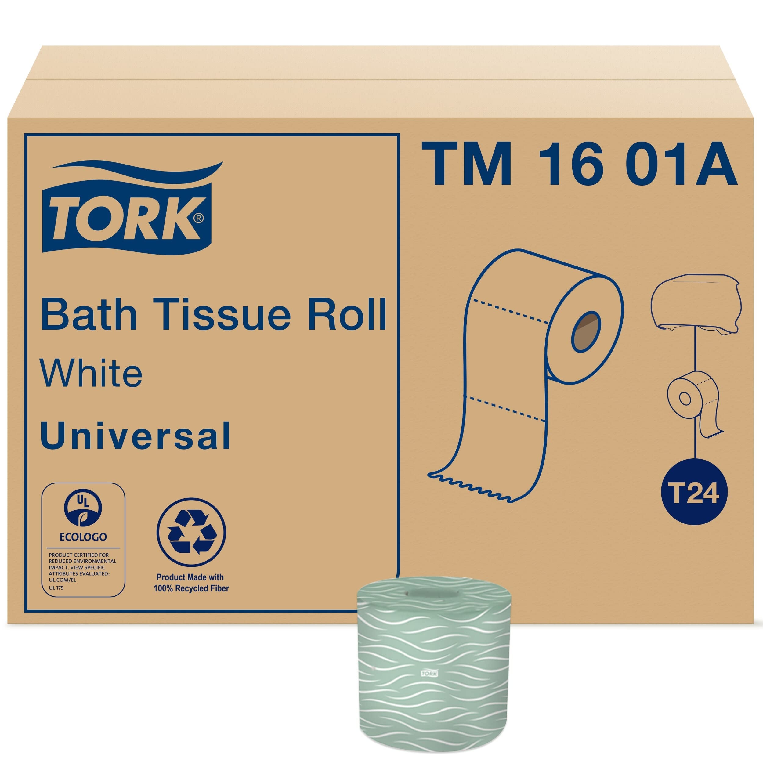 Tork Universal Bath Tissue Roll, 2-Ply, 48 rolls, 500 sheets, TM1601A, White