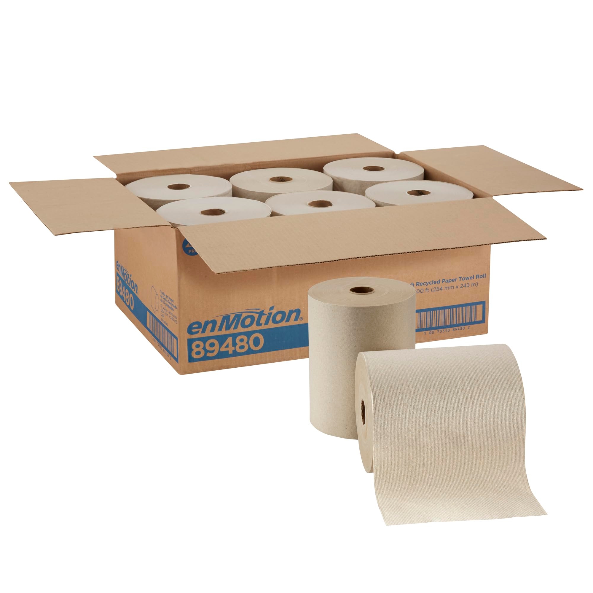 Georgia-Pacific enMotion 10" Recycled Paper Towel Rolls By GP PRO, Brown, 800 Feet Per Roll, 6 Bulk Paper Towel Rolls Per Case, 89480