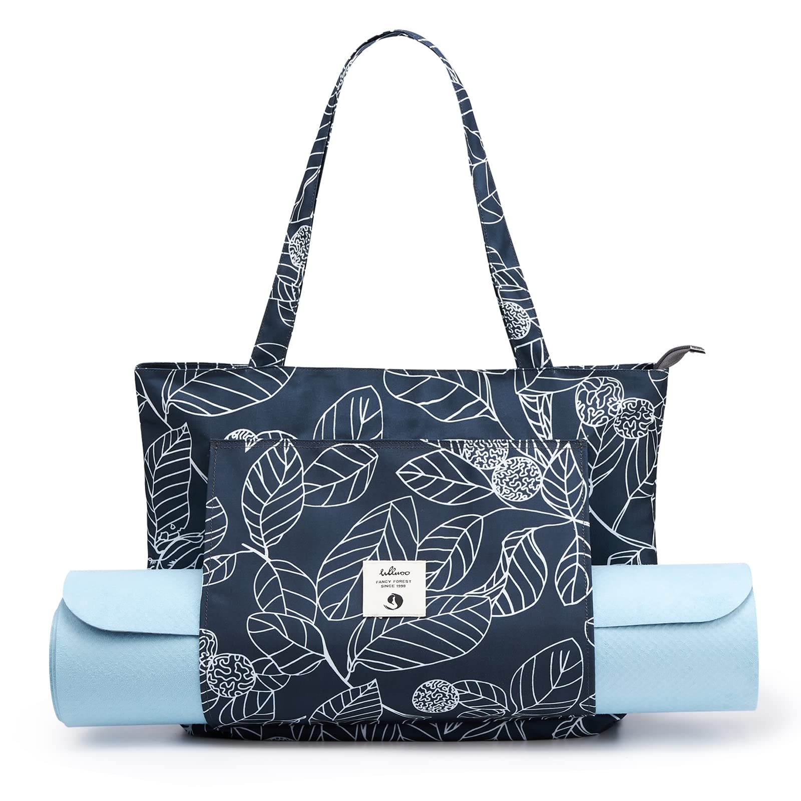 WLLWOO WLLWOO Yoga Bags for Women with Yoga Mats Bags Carrier Carryall Canvas Tote for Pilates Shoulder for Travel Office Beach Workout