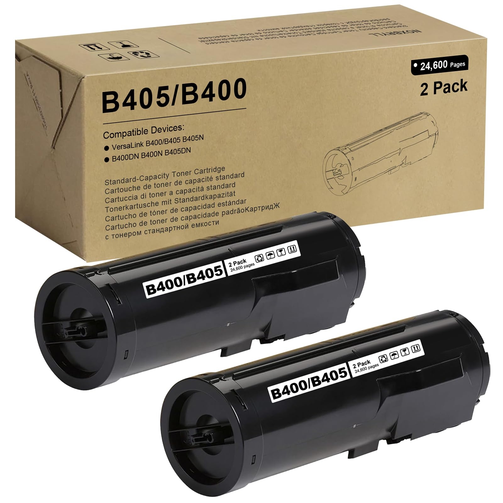 VersaLink B405/B400 Black Extra High Capacity Toner Cartridge 106R03584 Toner Cartridge Compatible for Xerox VersaLink B400 B405 B400N B400DN B405N B405DN Printer - 24,600 Pages, 2 Pack